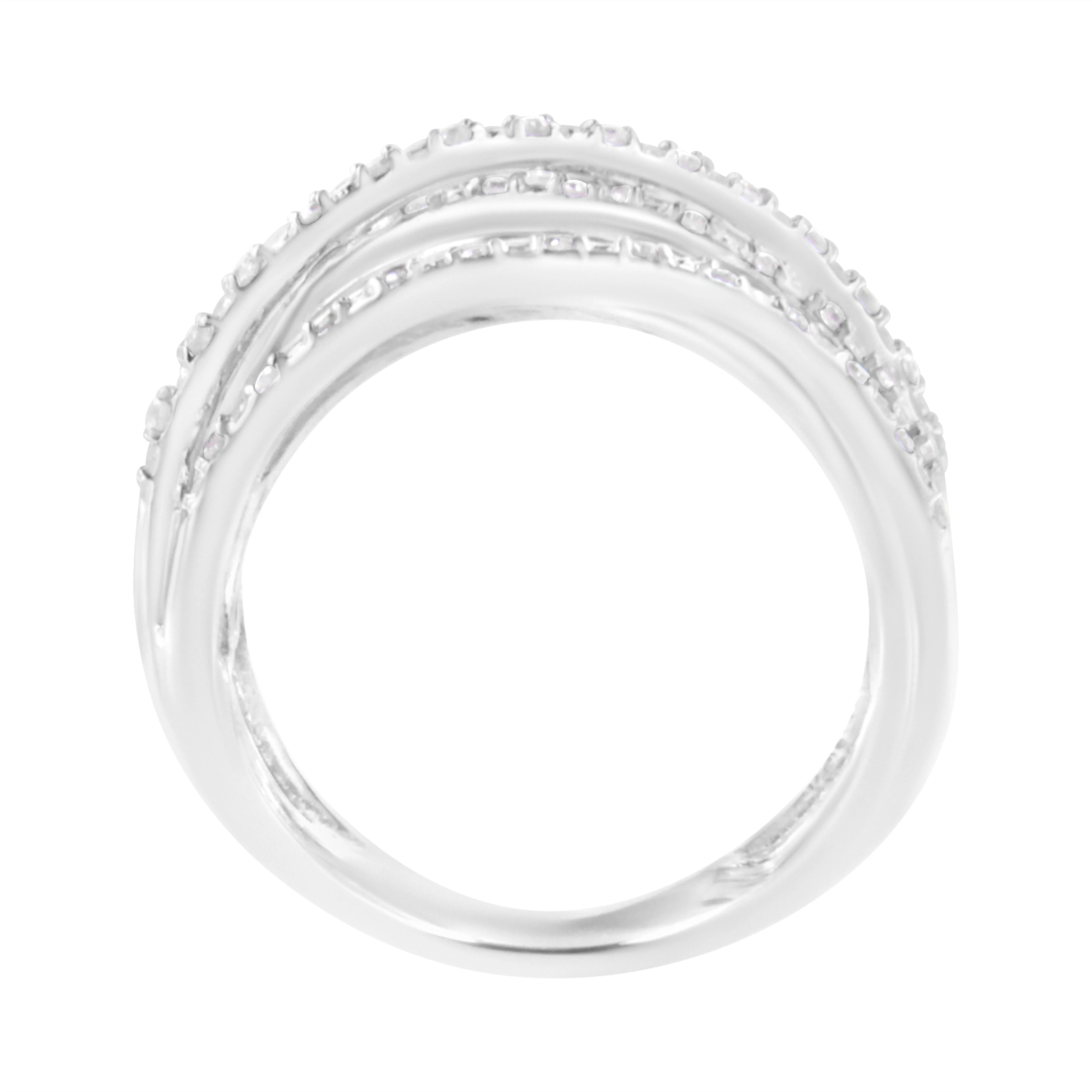 .925 Sterling Silver 1/4 Cttw Prong Set Round-Cut Diamond Bypass Ring (I-J Color, I1-I2 Clarity) - Size 7 - Image 8