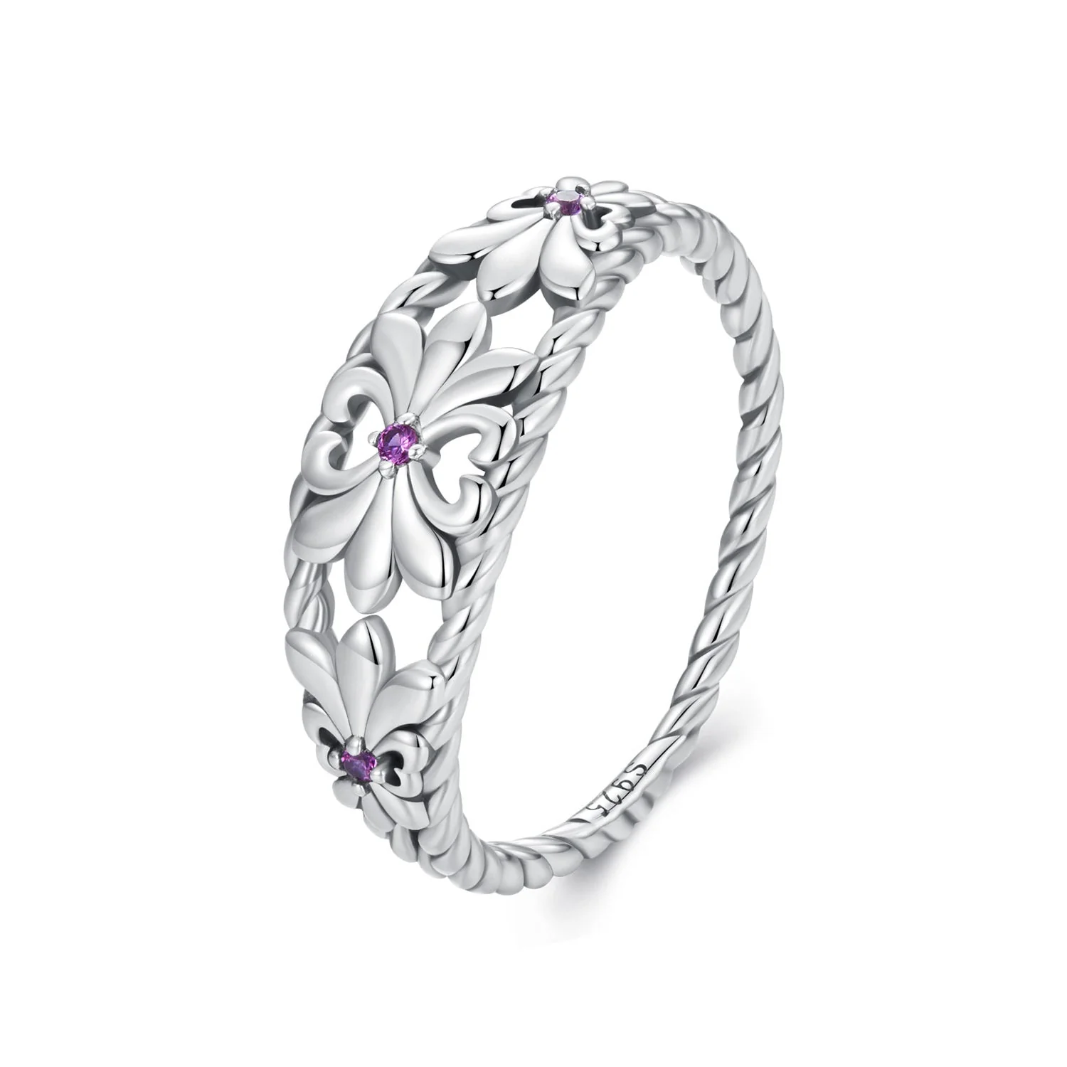 925 Sterling Silver Oxidized 1.3mm Pavé Set CZ Ring Size 6.0 for Women - Image 2
