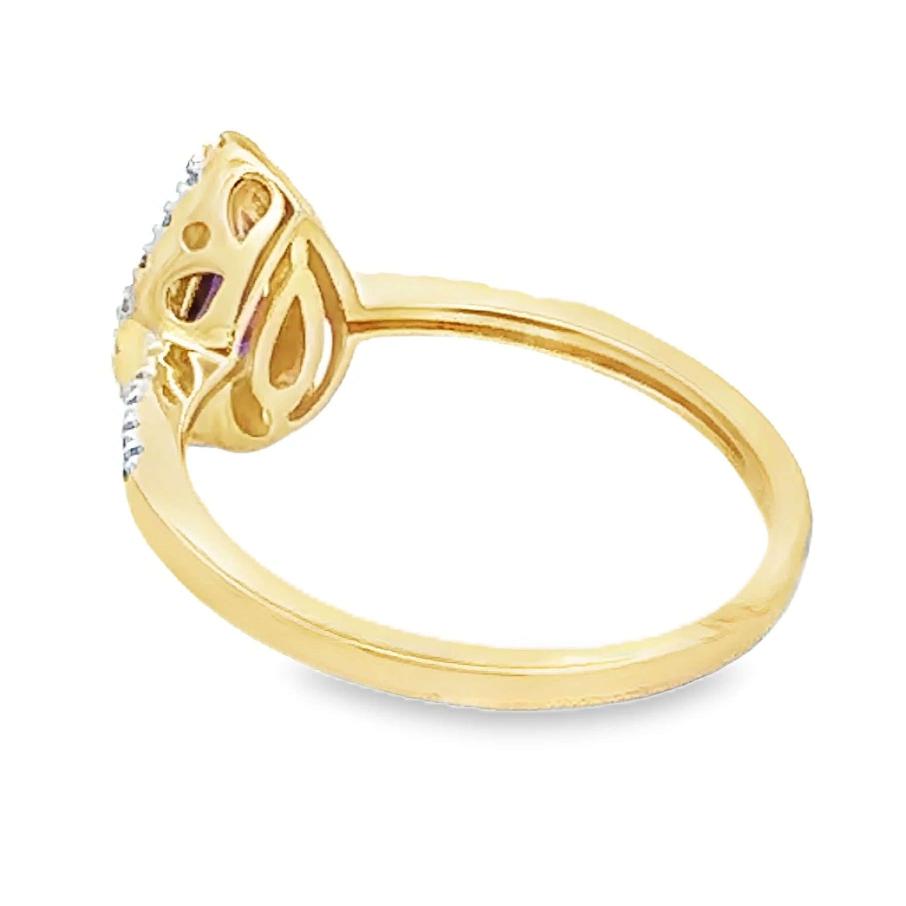 .98ct Amethyst Diamond Ring 14KT Yellow Gold - Image 2