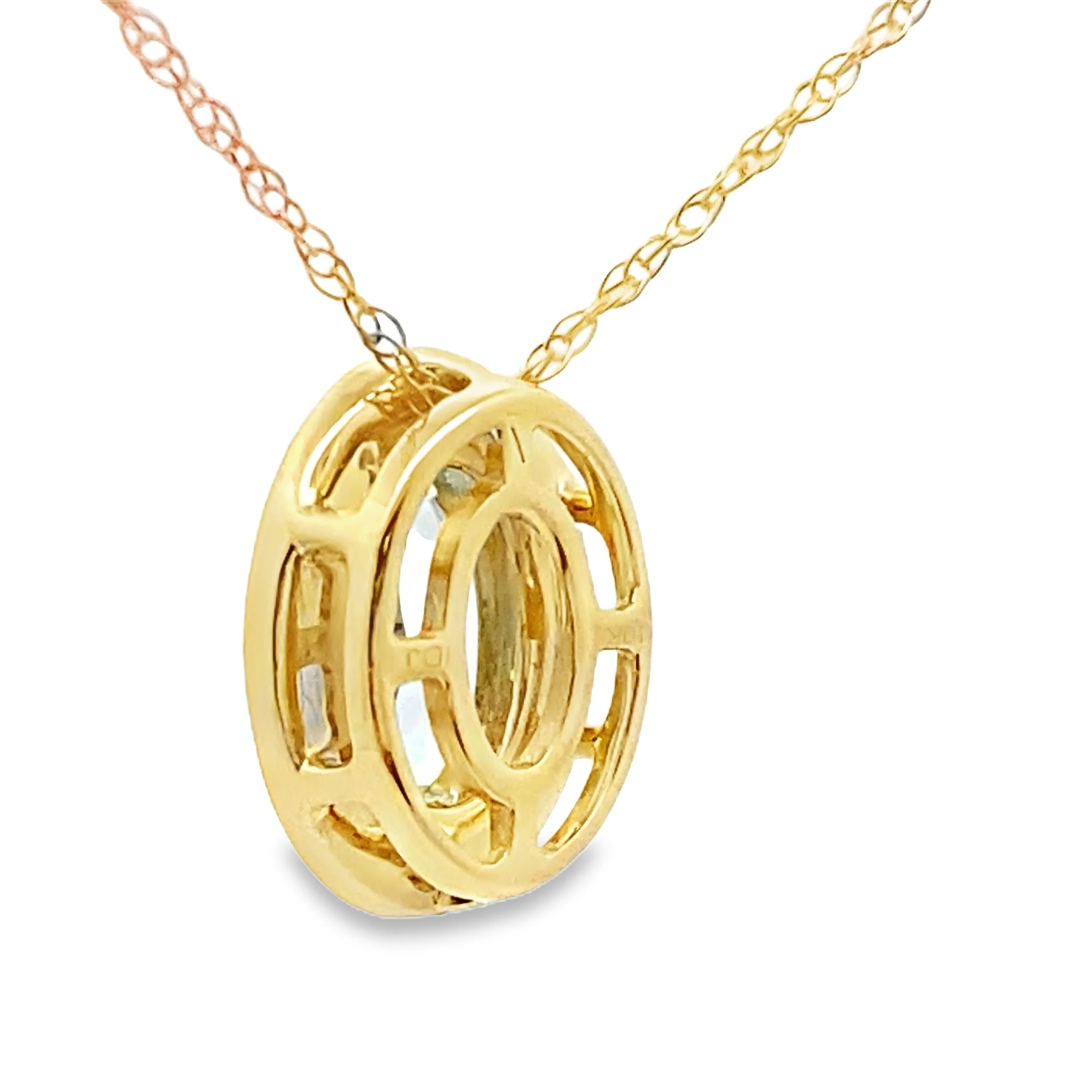 Aquamarine Diamond Fashion Pendants 10KT Yellow Gold - Image 2