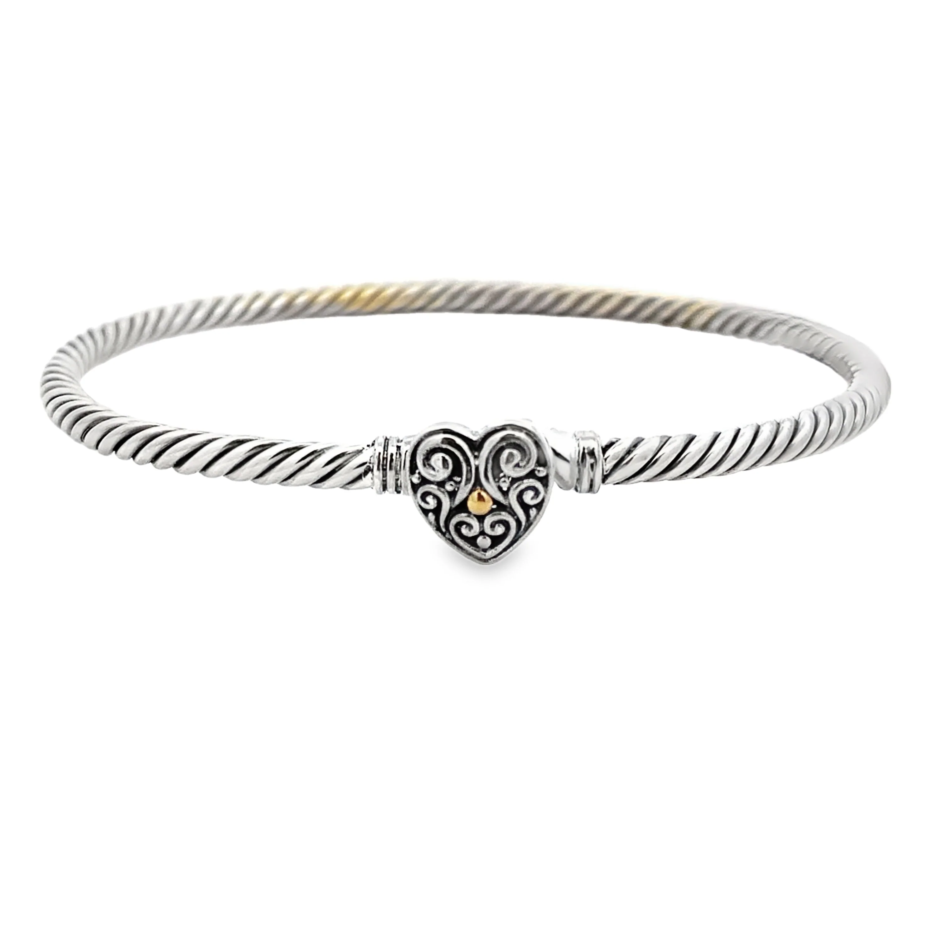 Bangle Bracelet Sterling Silver 18KT Gold