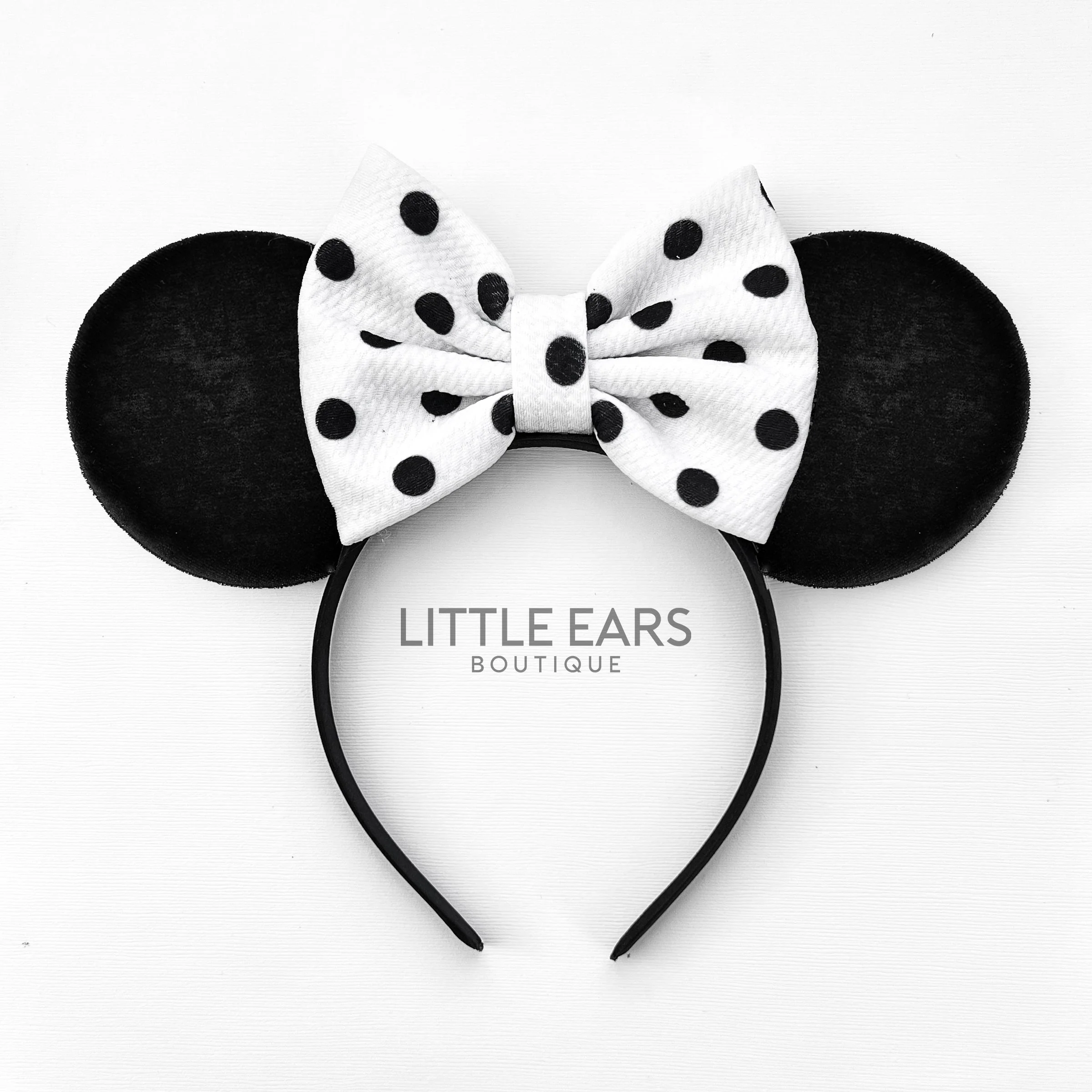 Black Dotted Bow Ears