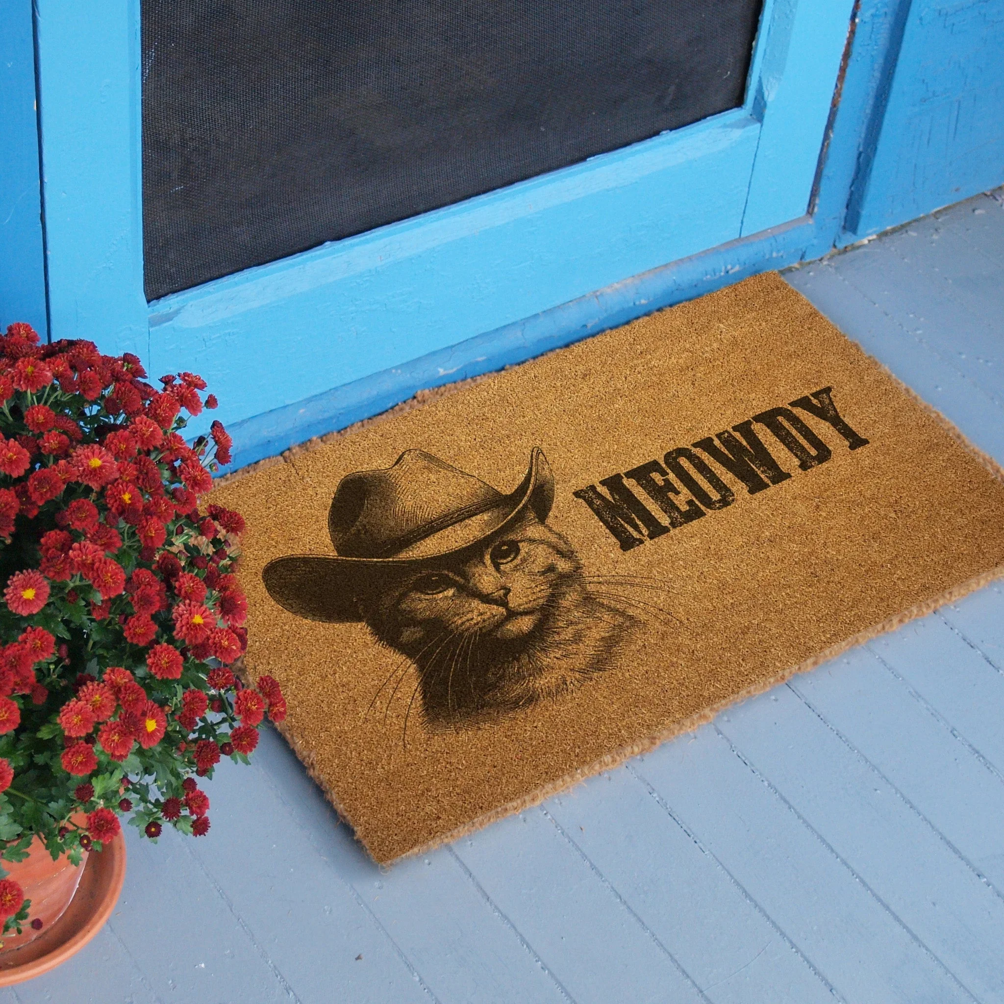 Cowboy Cat "Meowdy" Door Mat - Image 2