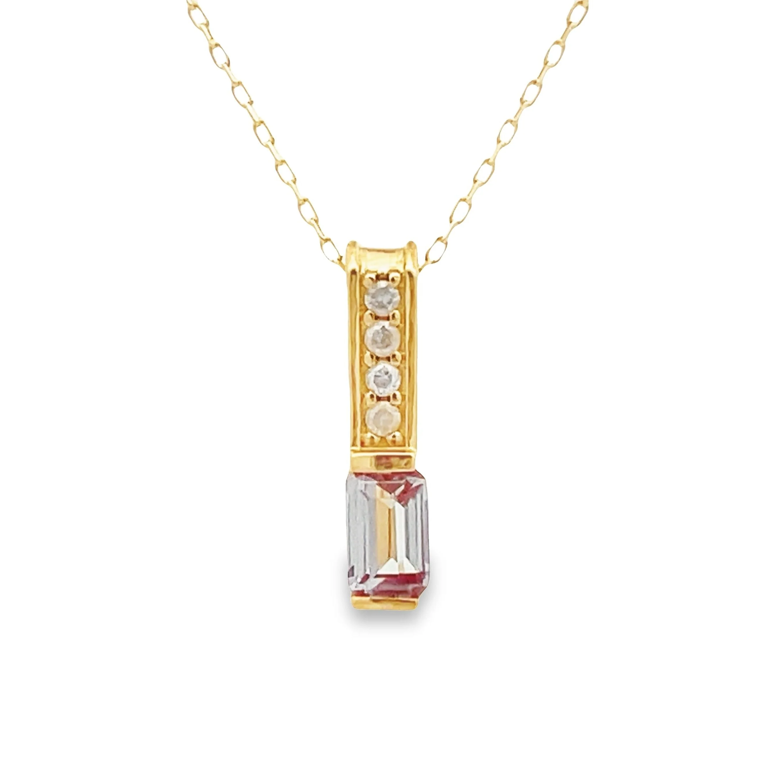 Created Alexandrite Fashion Pendants 10KT Yellow Gold - Image 3