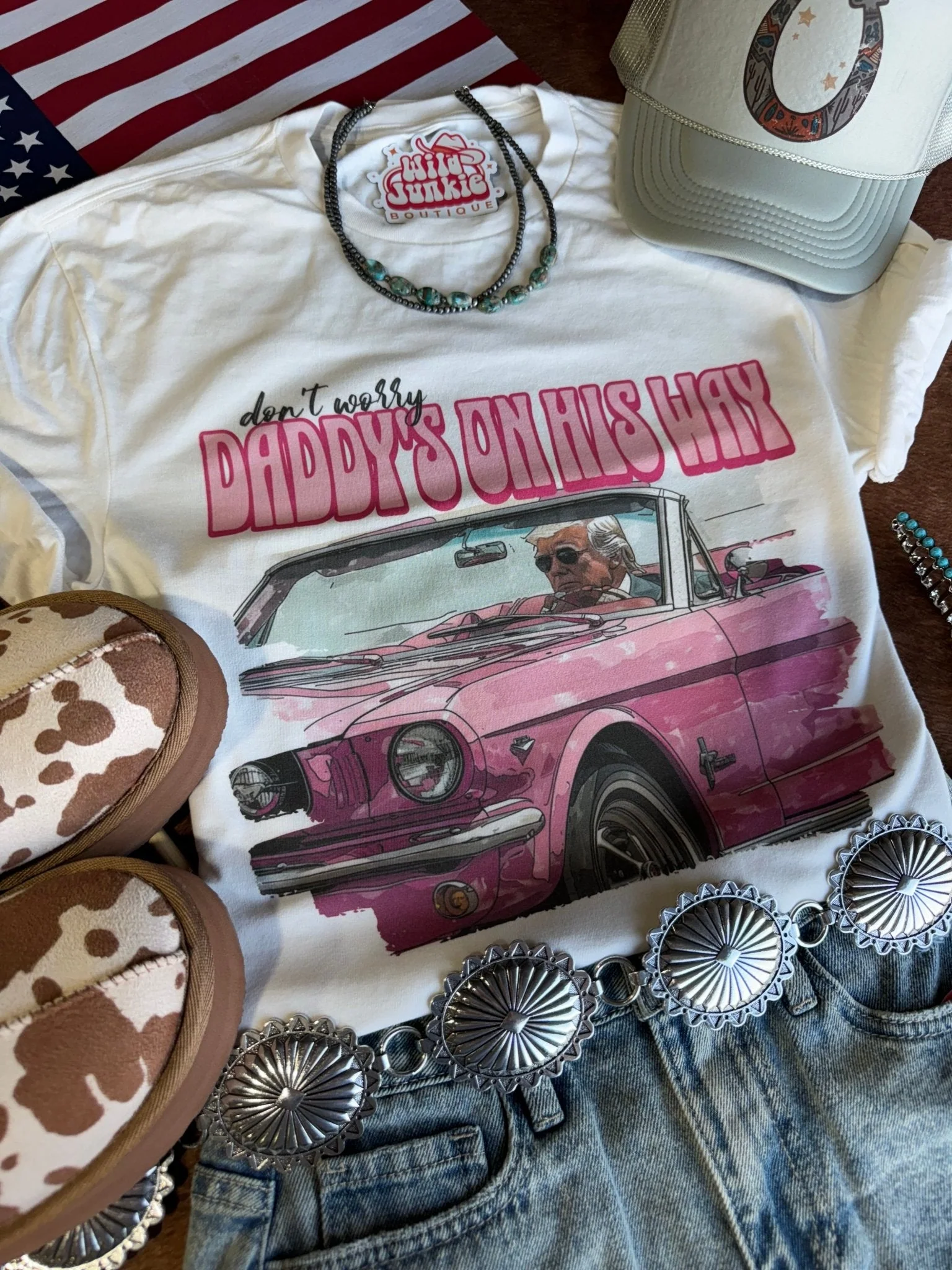 Daddy's on His Way Trump Graphic Tee - Image 6