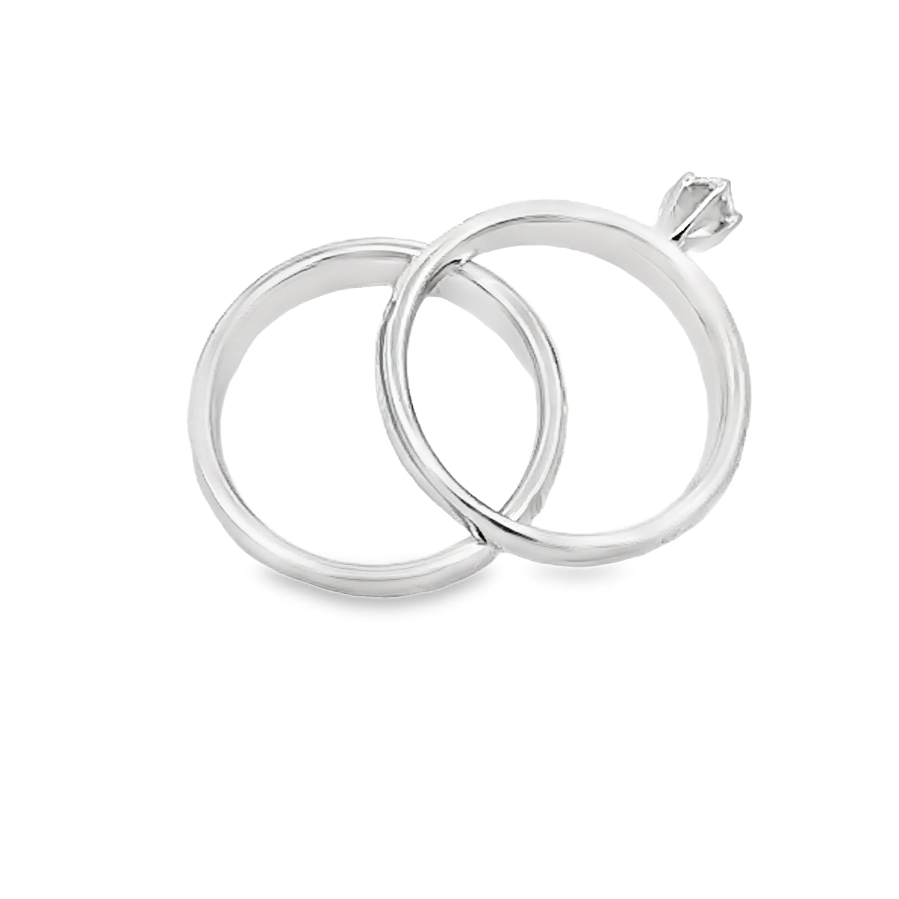 Diamond Engagement Ring Set Sterling Silver 14KT Gold - Image 7