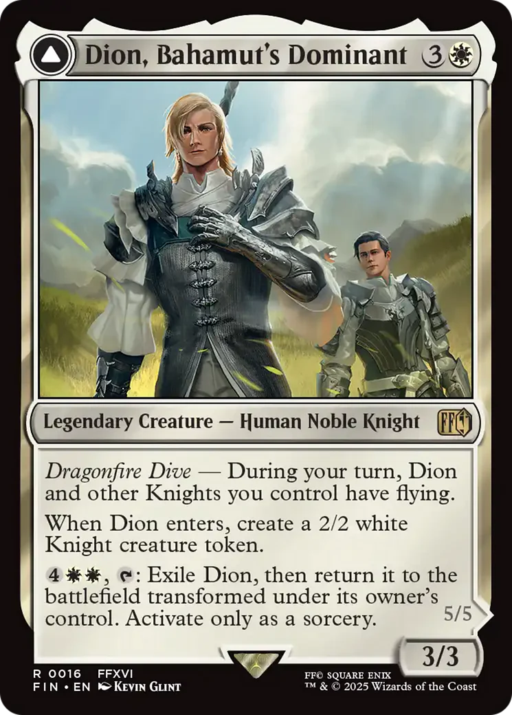 Dion, Bahamut's Dominant // Bahamut, Warden of Light (FIN-016) - FINAL FANTASY: (enchantment) Foil - Image 5