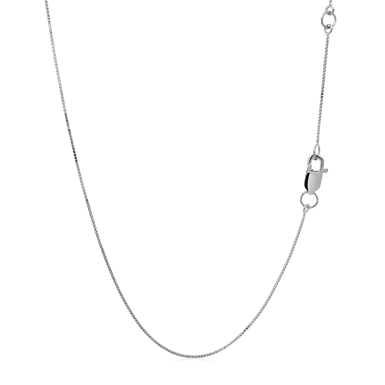 Double Extendable Box Chain in 14k White Gold (0.6mm) - Image 9