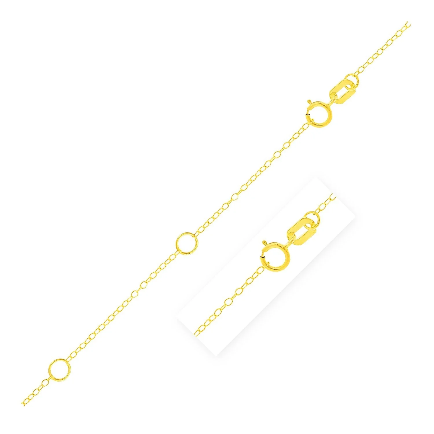 Double Extendable Piatto Chain in 10k Yellow Gold (1.30 mm) - Image 2
