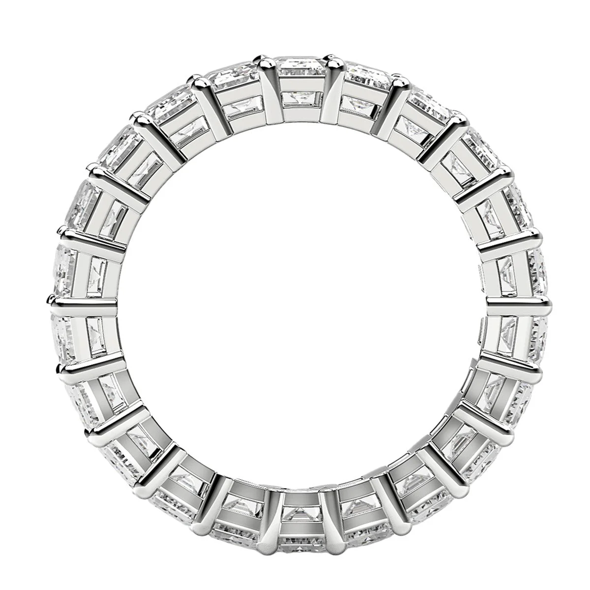 Emerald Cut Lab Grown Diamond Eternity Ring in 14k White Gold (4 cttw FG/VS2) - Image 9