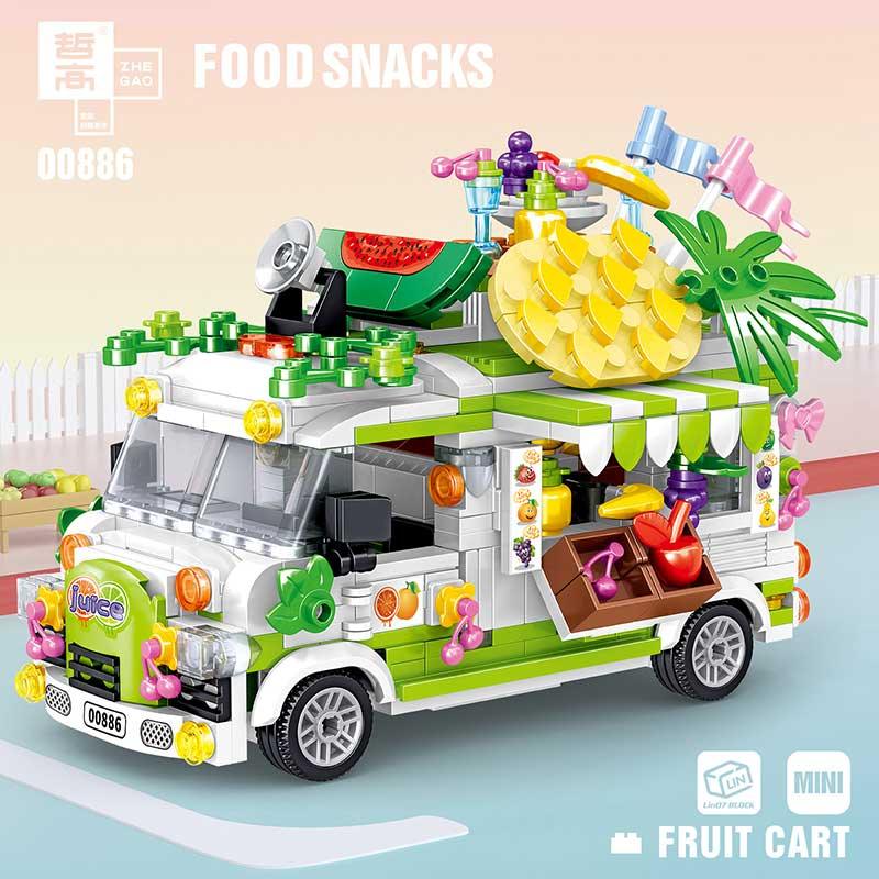 Fruit Cart Food Truck Building Block toys Minifigures Food Trucks Fun for All over 500 Pieces - Image 2