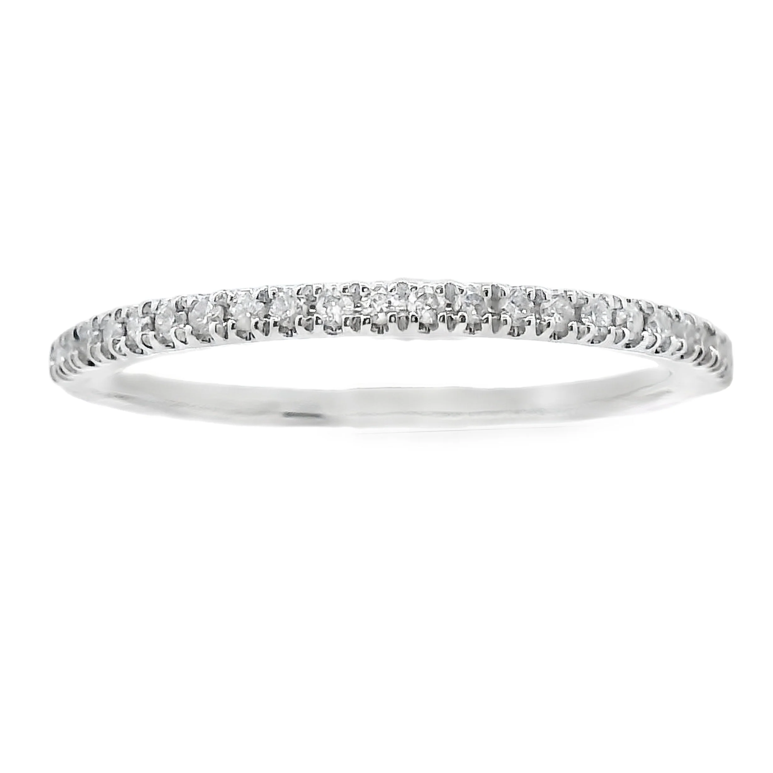 Genuine .13ct Diamond Wedding Band Ring 10KT White Gold
