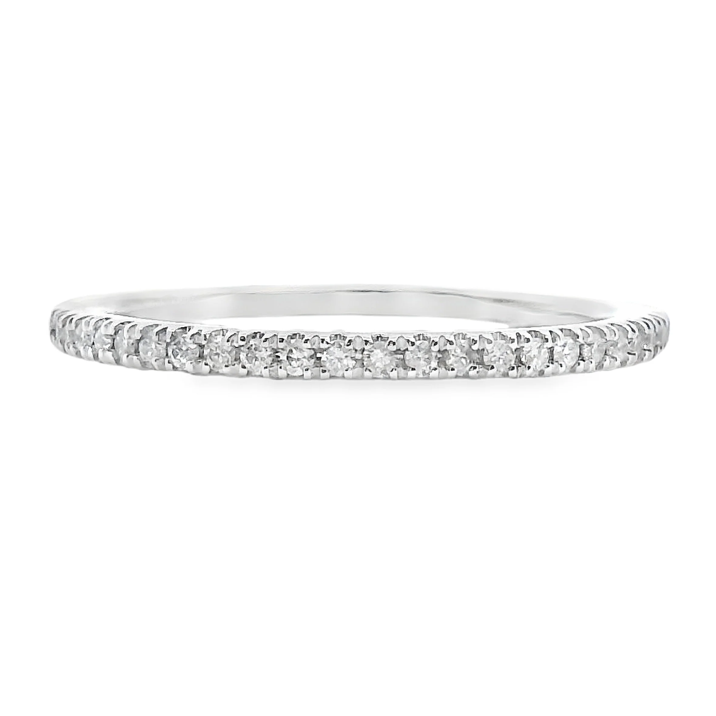 Genuine .13ct Diamond Wedding Band Ring 10KT White Gold - Image 3
