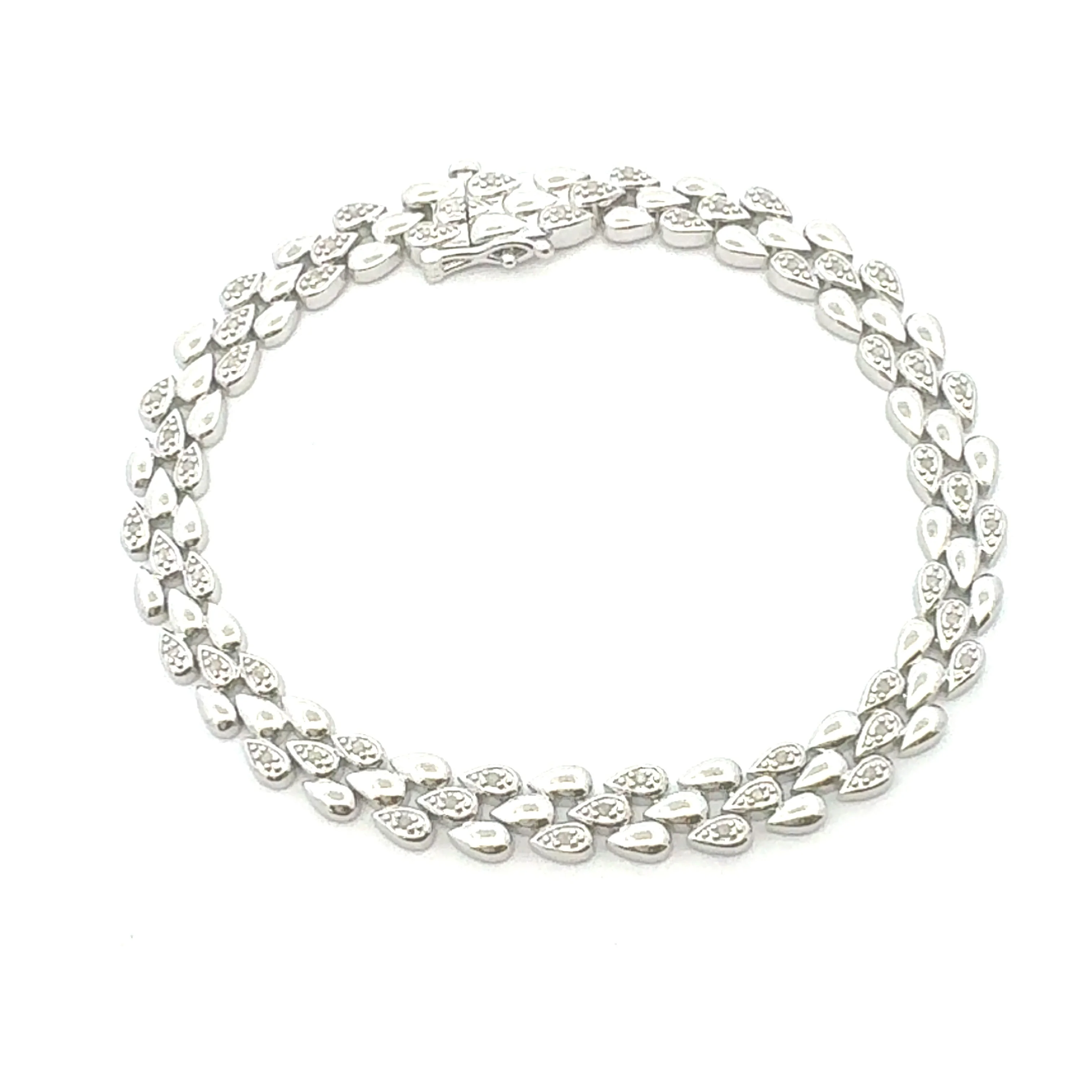 Genuine .25ct Diamond Tennis Bracelet Sterling Silver - Image 3
