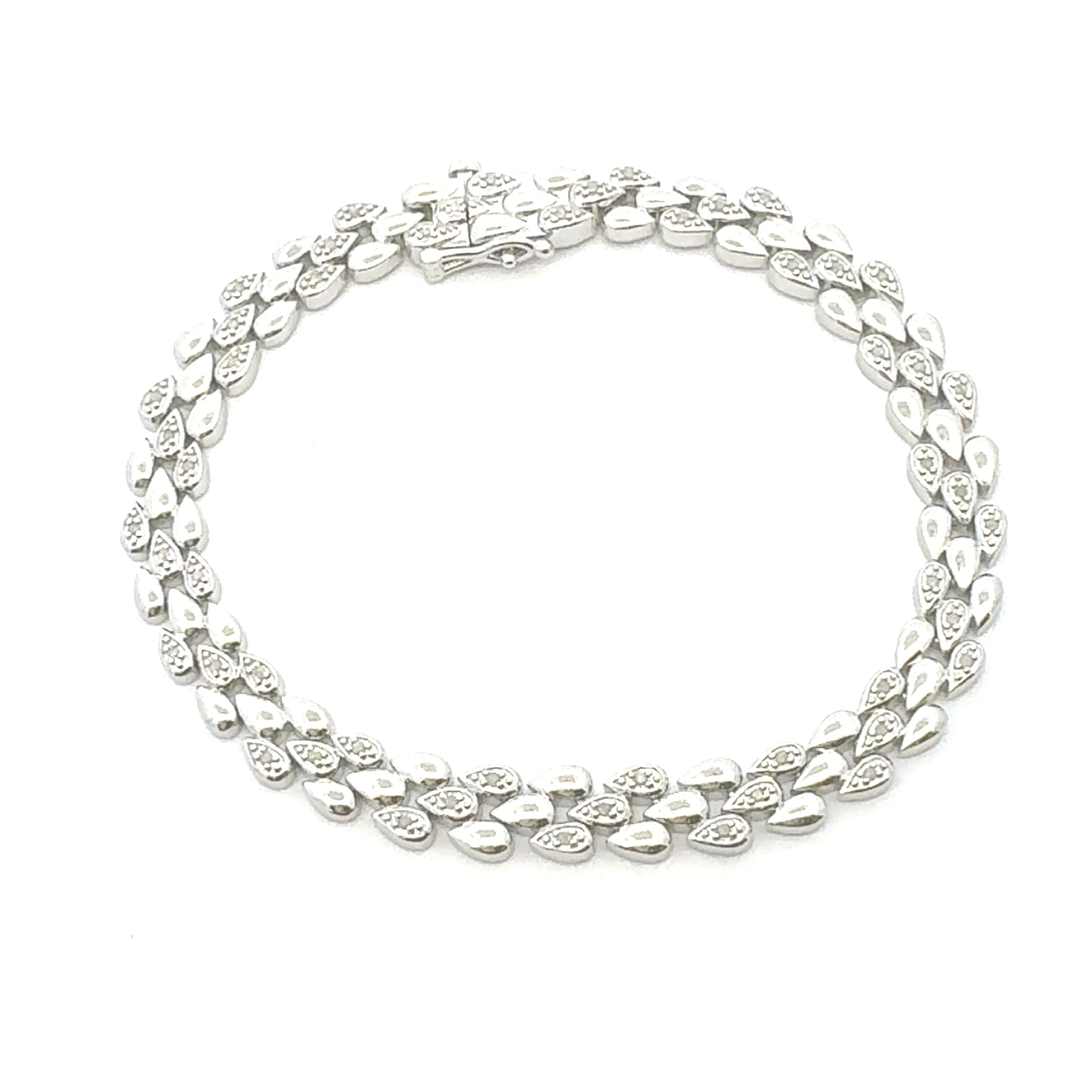 Genuine .25ct Diamond Tennis Bracelet Sterling Silver - Image 4