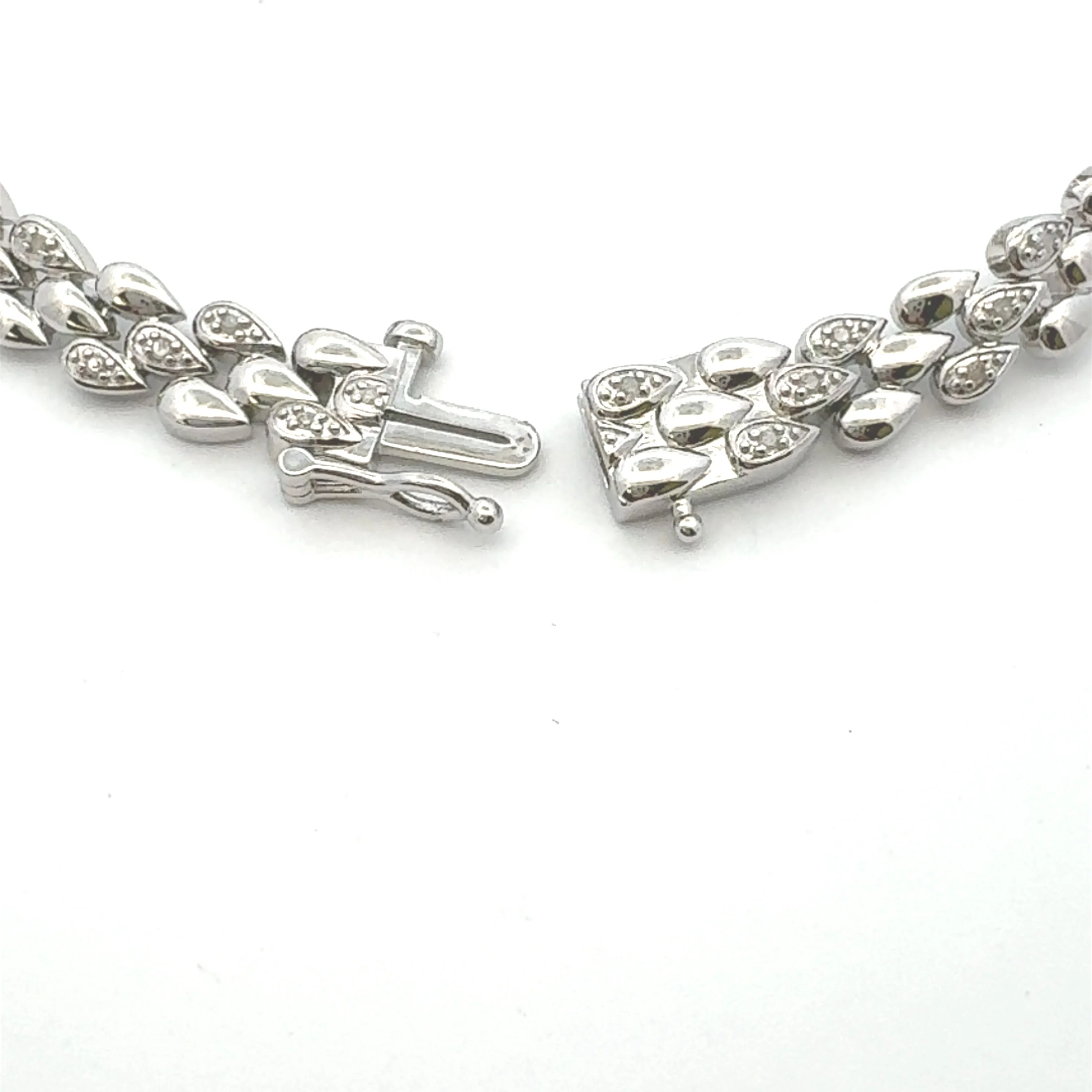 Genuine .25ct Diamond Tennis Bracelet Sterling Silver - Image 5