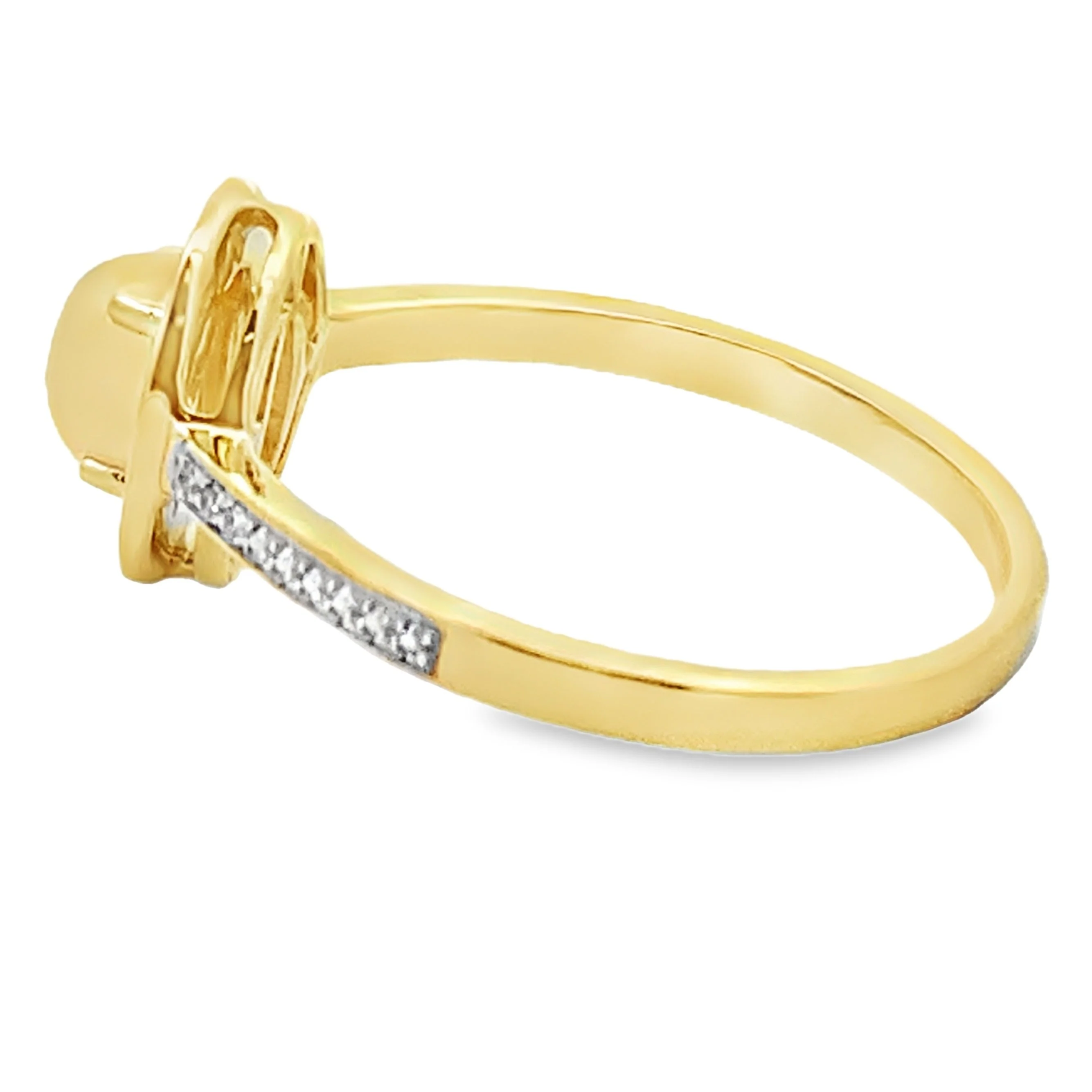 Genuine .36ct Opal Diamond Ring 10KT Yellow Gold - Image 2