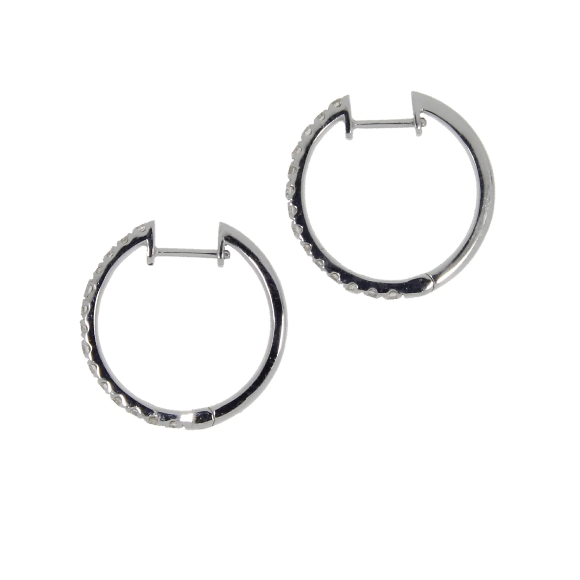 Genuine .51ct Diamond Hoop Earrings 14KT White Gold - Image 5