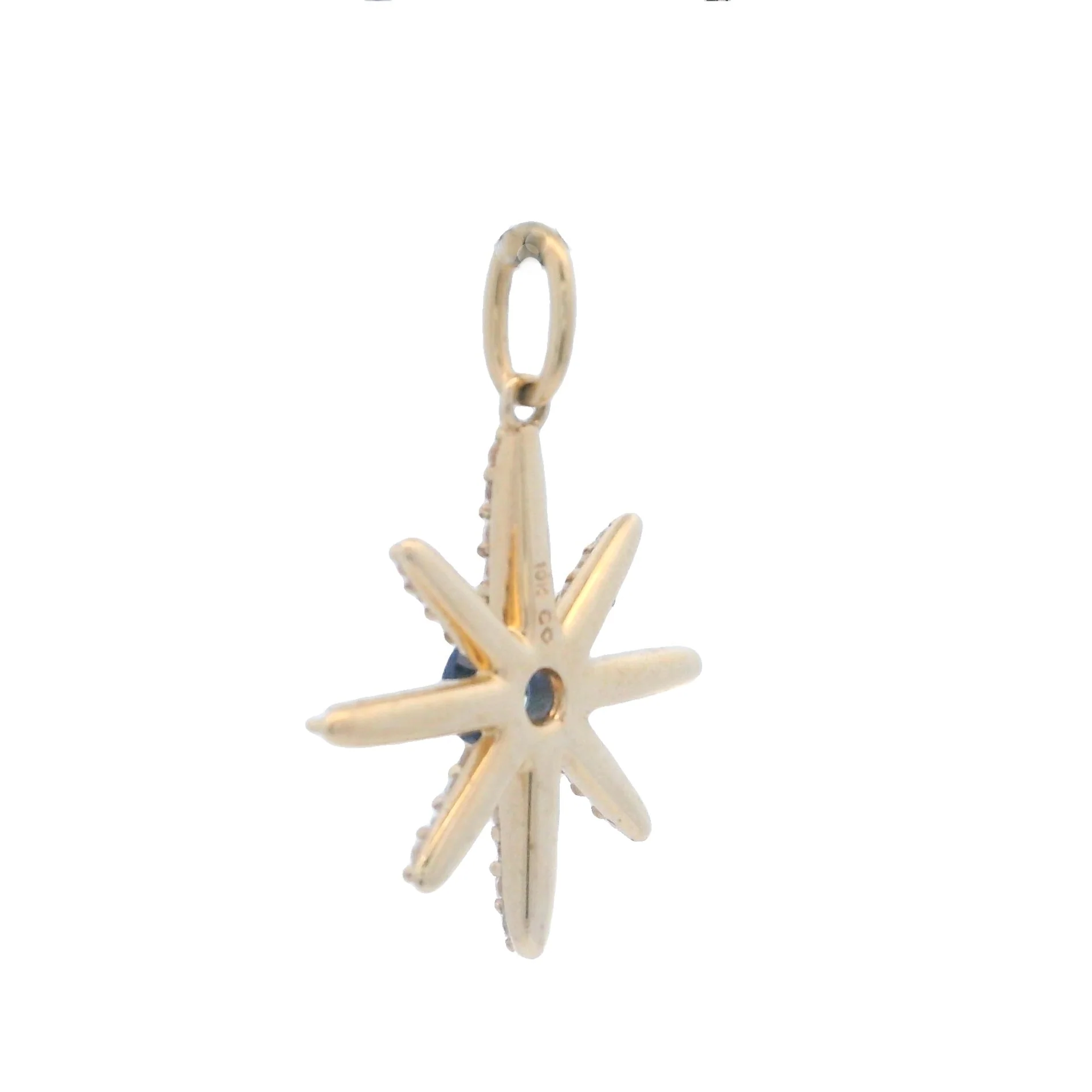 Genuine Created Sapphire Star Pnd 10KT Yellow Gold - Image 2