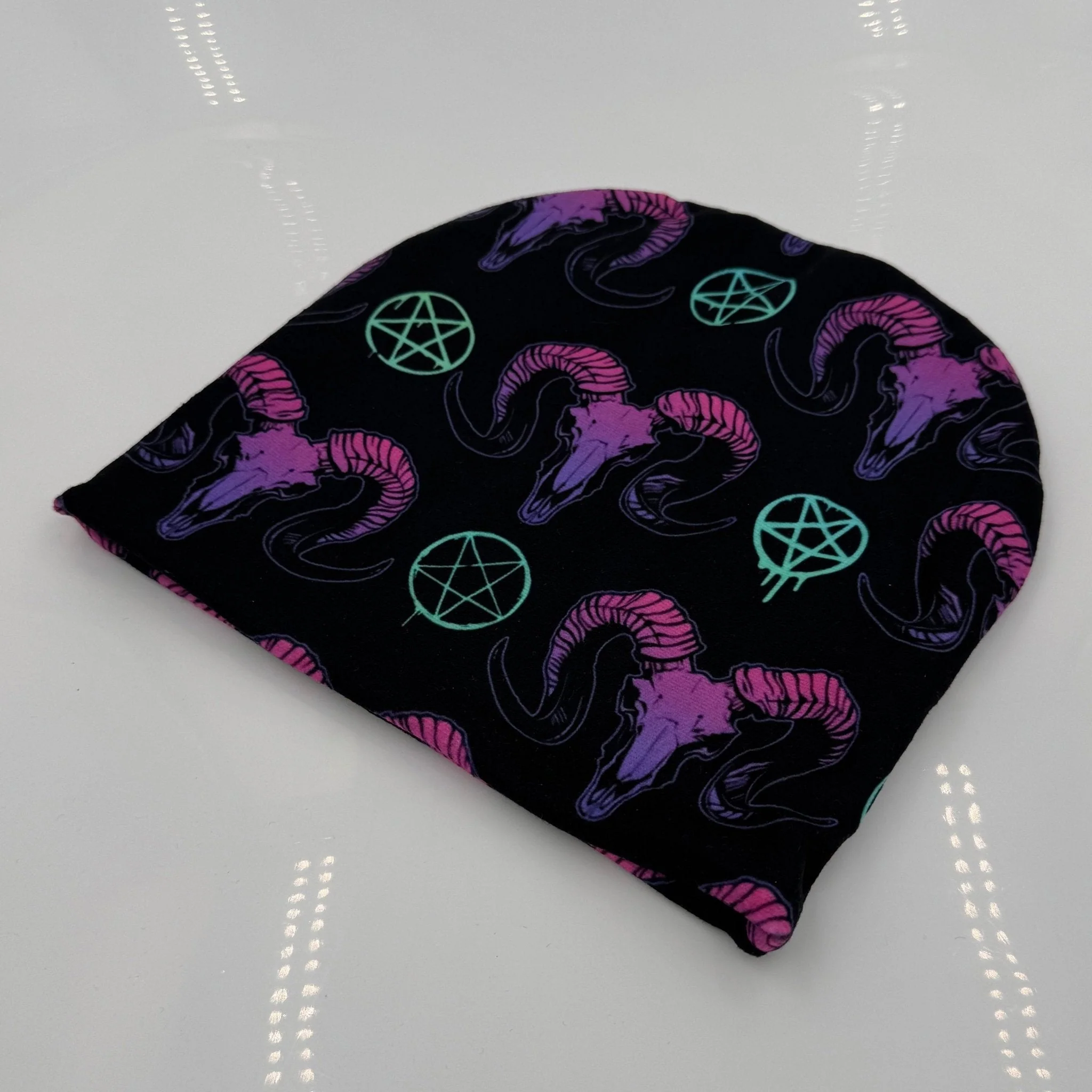 Goat Skulls and Pentacles Beanie - Image 2