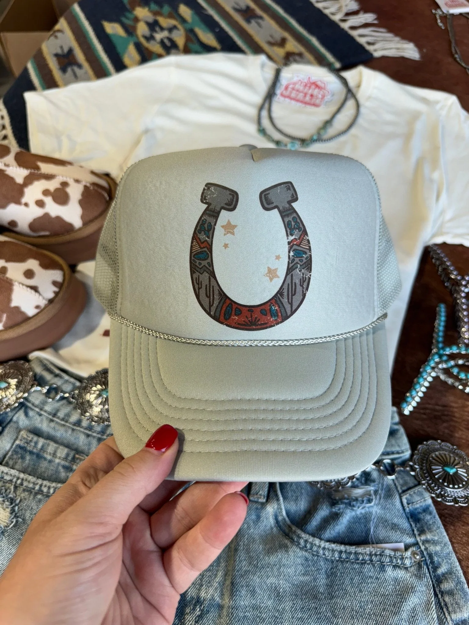 Horse Shoe Trucker Hat - Image 4