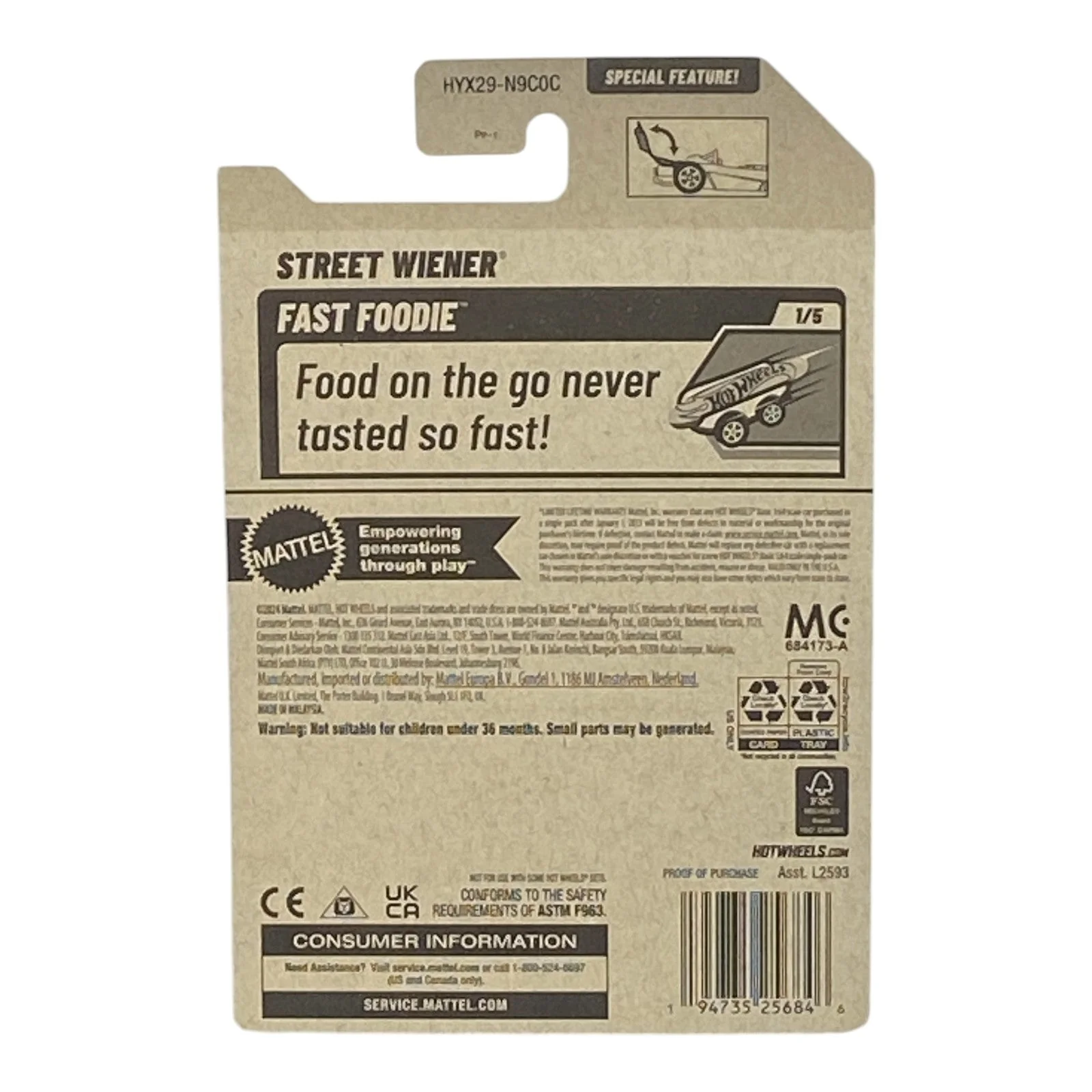 Hot Wheels Street Wiener (Silver Grill) - Fast Foodie Series 1/5 - Image 2