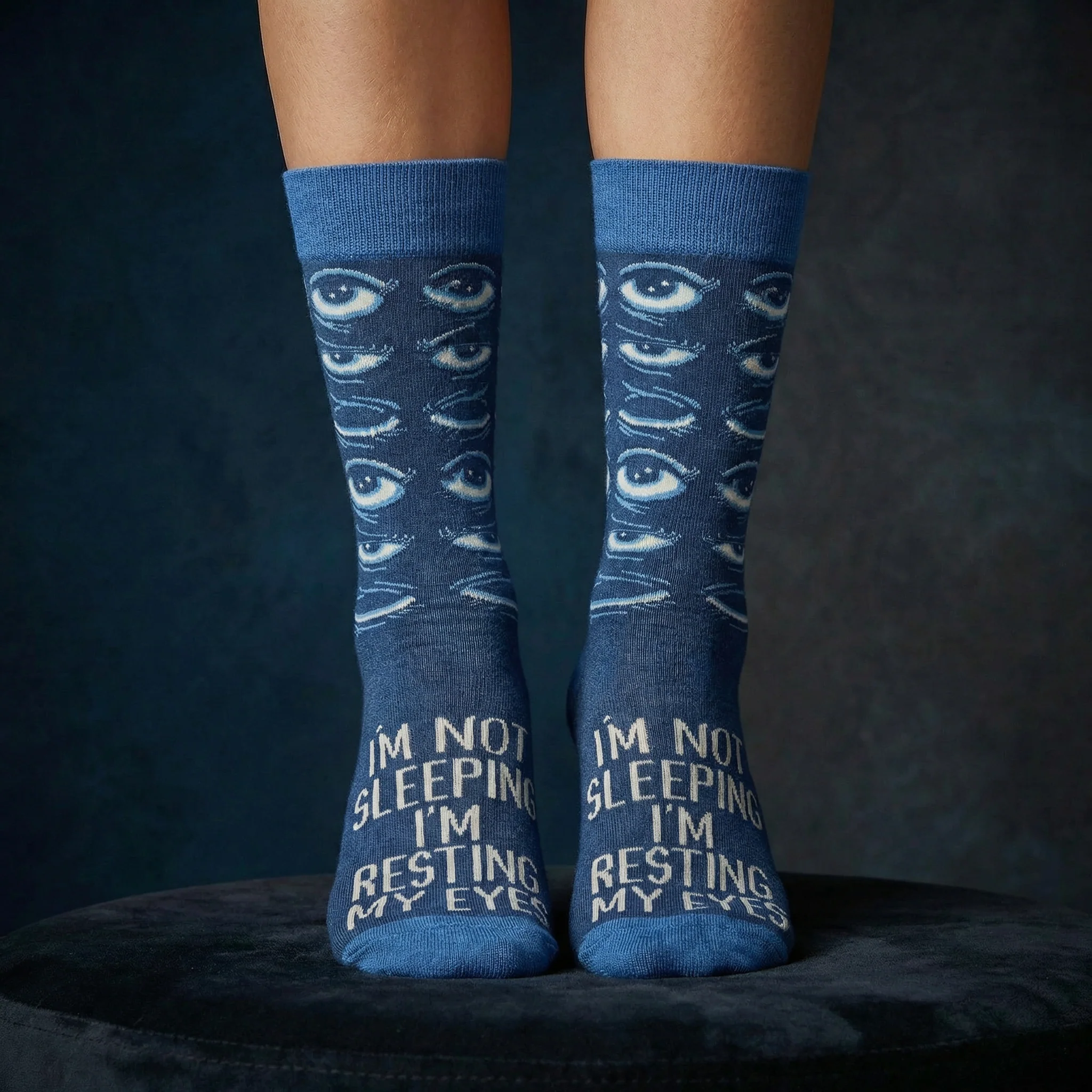 I'm Not Sleeping I'm Resting My Eyes Socks | Sleepy Tired Eyes Novelty Socks - Image 4
