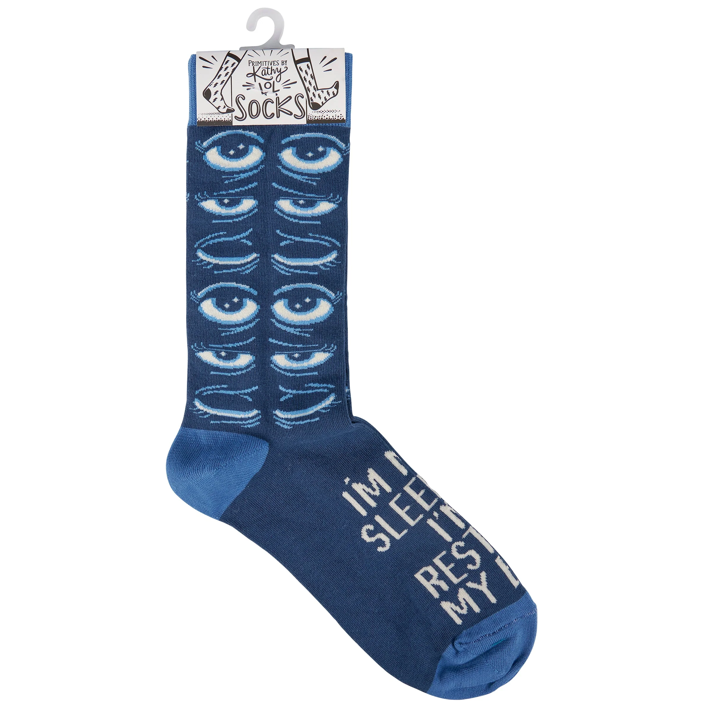 I'm Not Sleeping I'm Resting My Eyes Socks | Sleepy Tired Eyes Novelty Socks - Image 6
