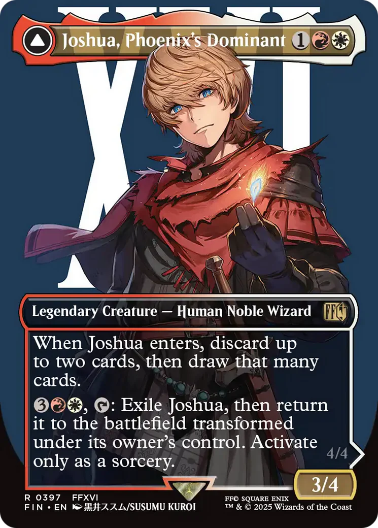 Joshua, Phoenix's Dominant // Phoenix, Warden of Fire (FIN-397) - FINAL FANTASY: (enchantment) (Borderless) Foil - Image 5