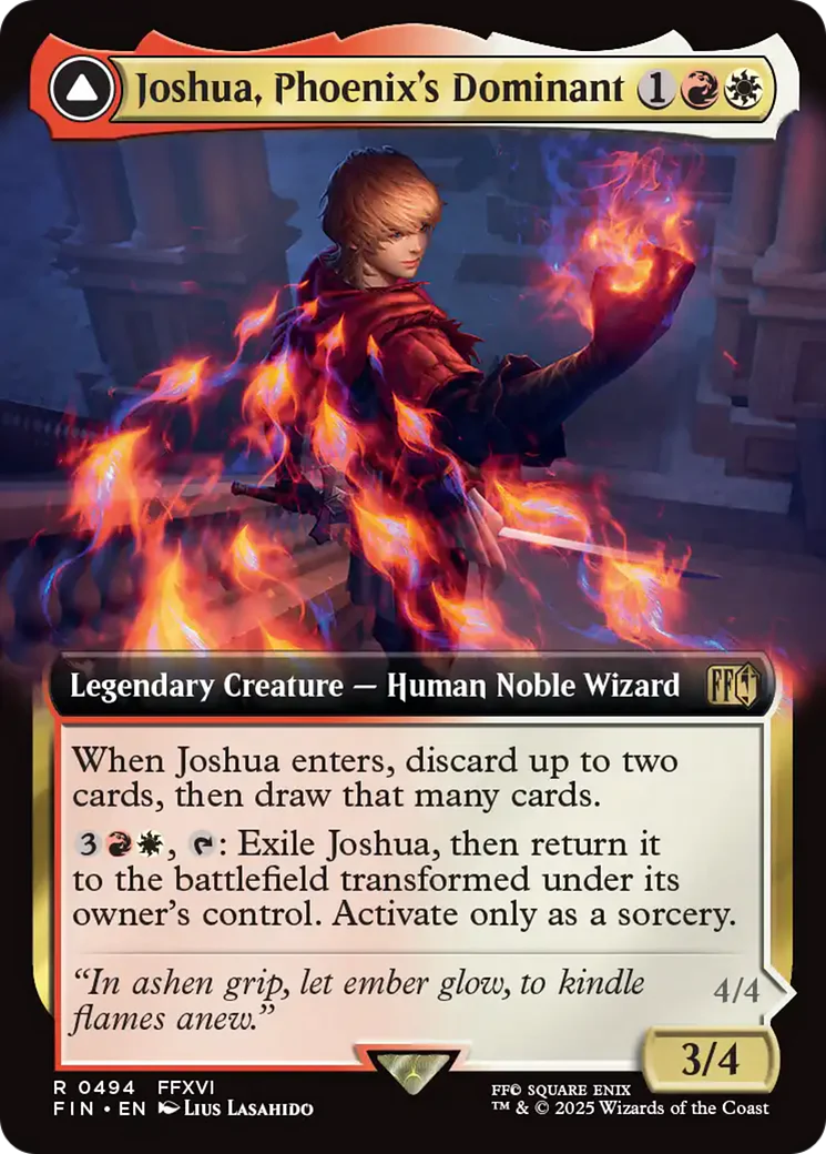 Joshua, Phoenix's Dominant // Phoenix, Warden of Fire (FIN-494) - FINAL FANTASY: (enchantment, Extended Art) - Image 4