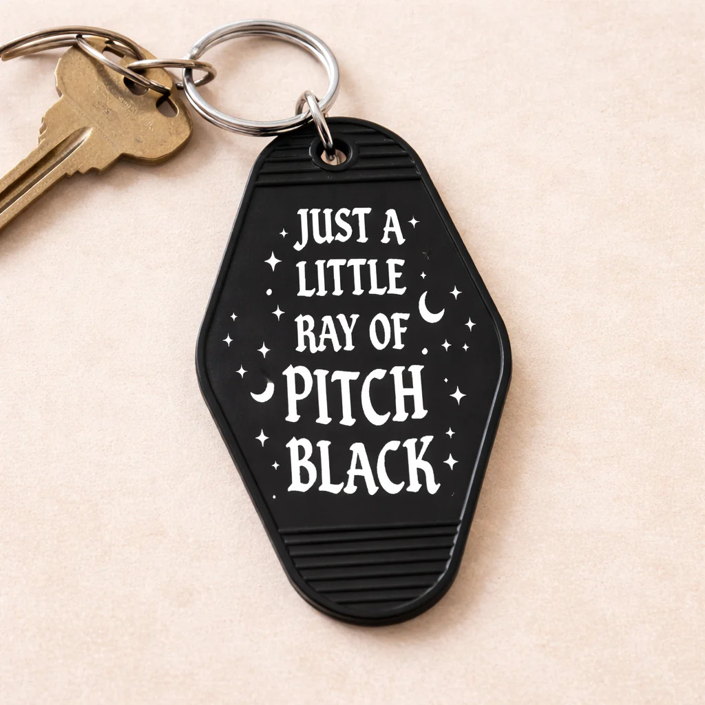 Just a Little Ray of Pitch Black Room Keychain - Image 2