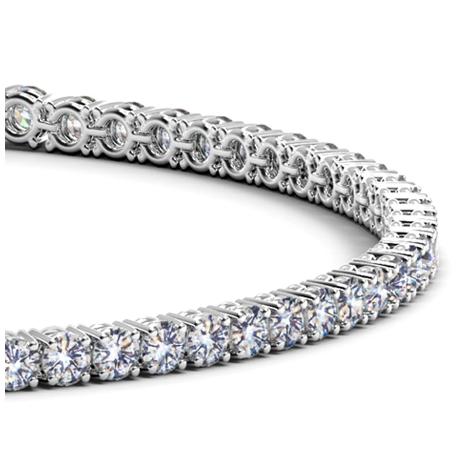 Lab Grown Round Diamond Tennis Bracelet in 14k White Gold (3 cctw F/G VS2/SI1) - Image 5