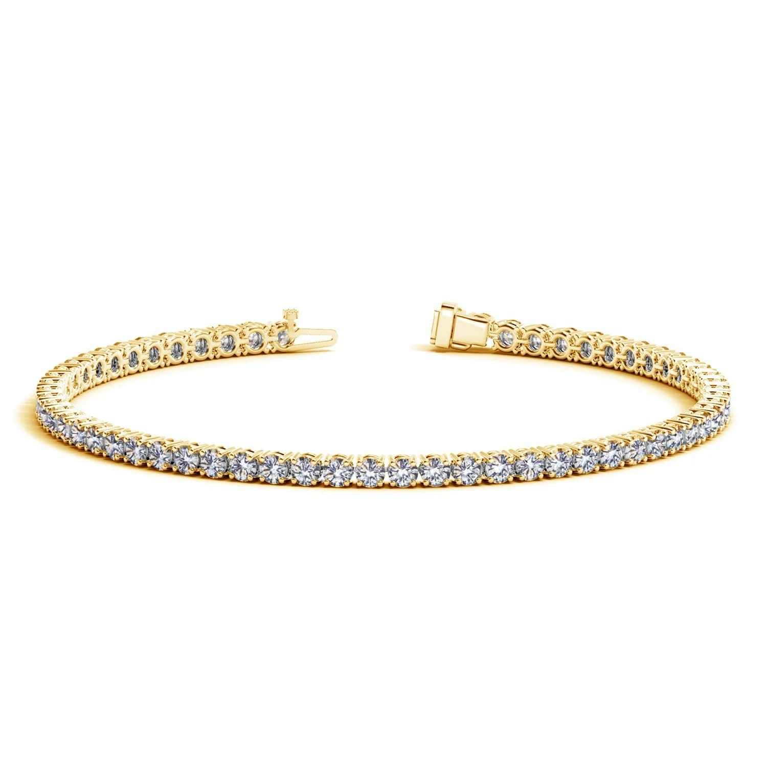 Lab Grown Round Diamond Tennis Bracelet in 14k Yellow Gold (4 cctw F/G  VS2/SI1) - Image 4