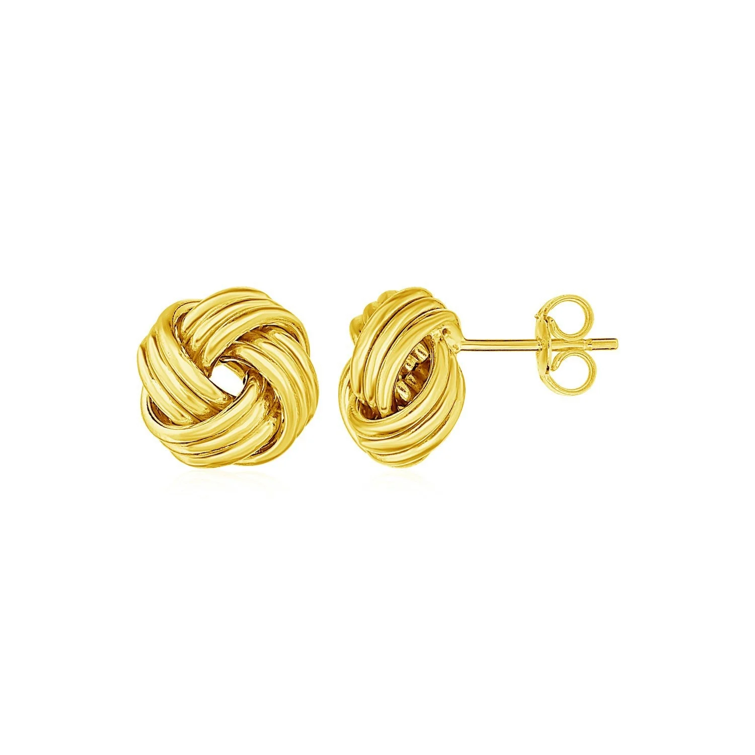 Love Knot Post Earrings in 14k Yellow Gold - Image 4