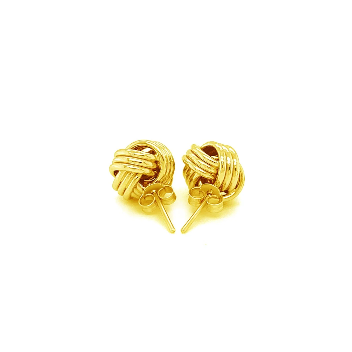 Love Knot Post Earrings in 14k Yellow Gold - Image 7