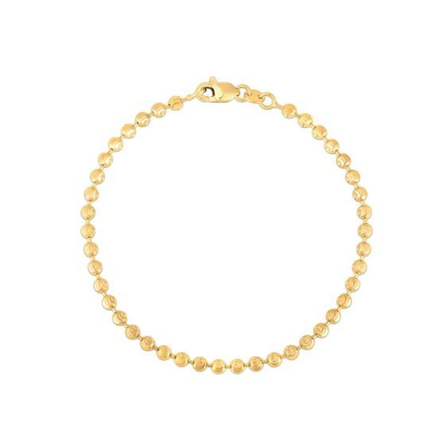 Moon Cut Bead Chain Bracelet in 14k Yellow Gold  (3.00 mm) - Image 3