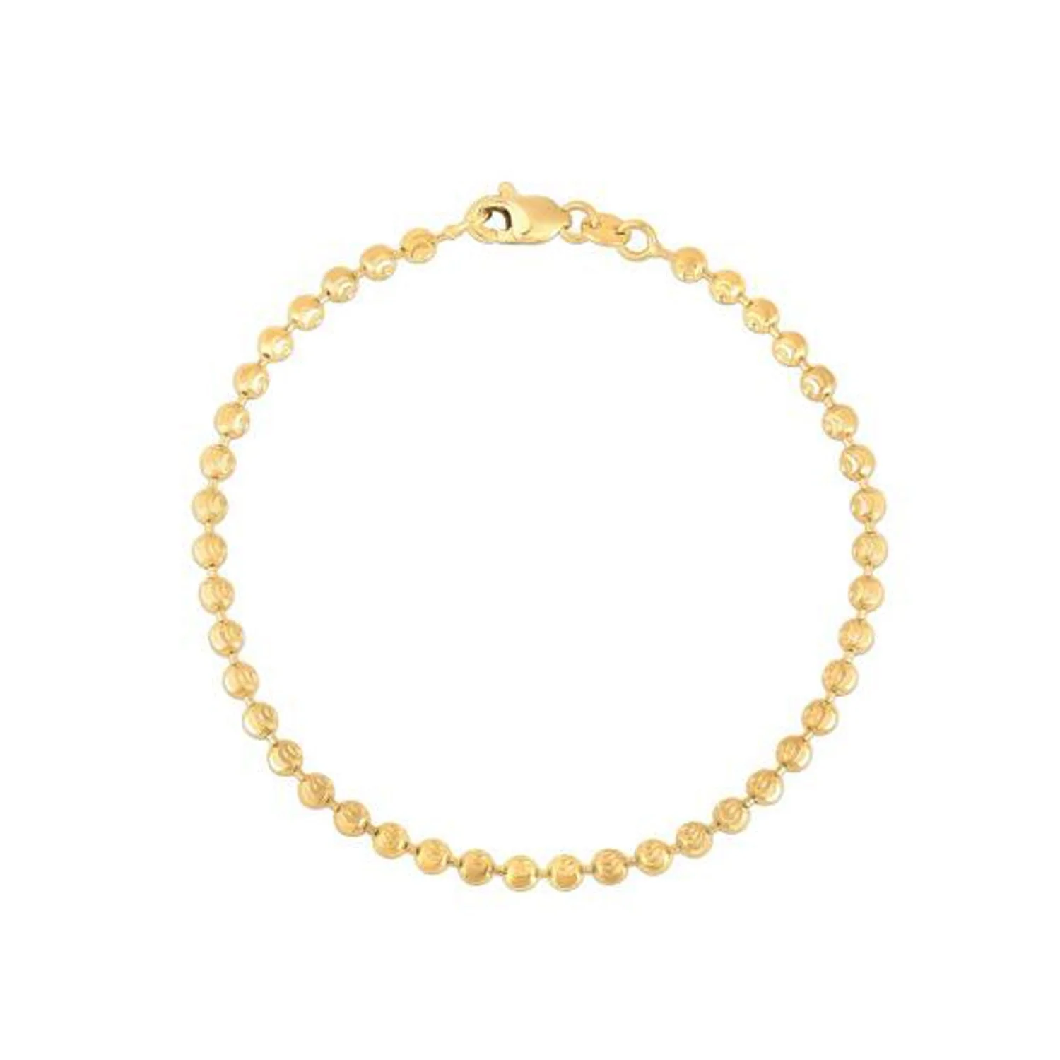 Moon Cut Bead Chain Bracelet in 14k Yellow Gold  (3.00 mm) - Image 6