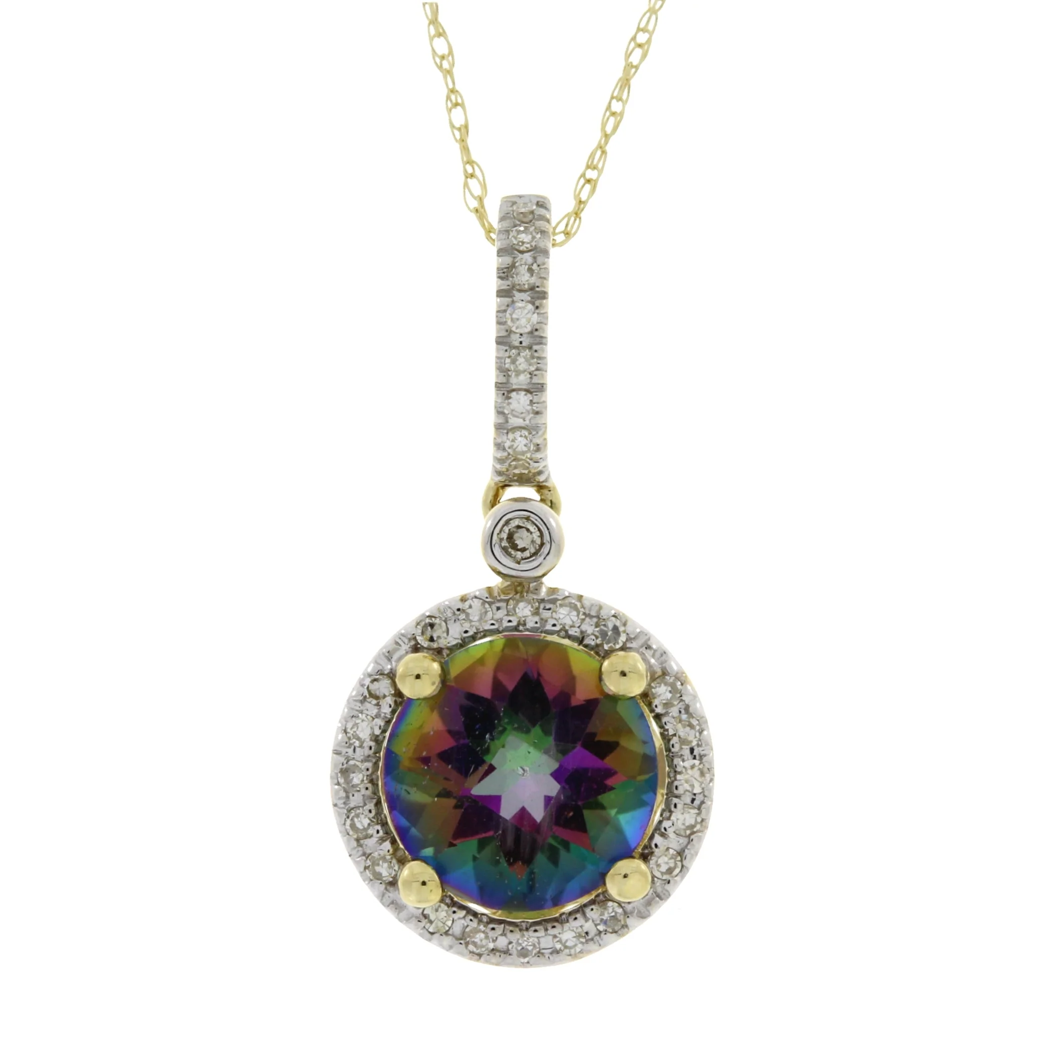 Mystic Fire Topaz Fashion Pendants 14KT Yellow Gold - Image 4