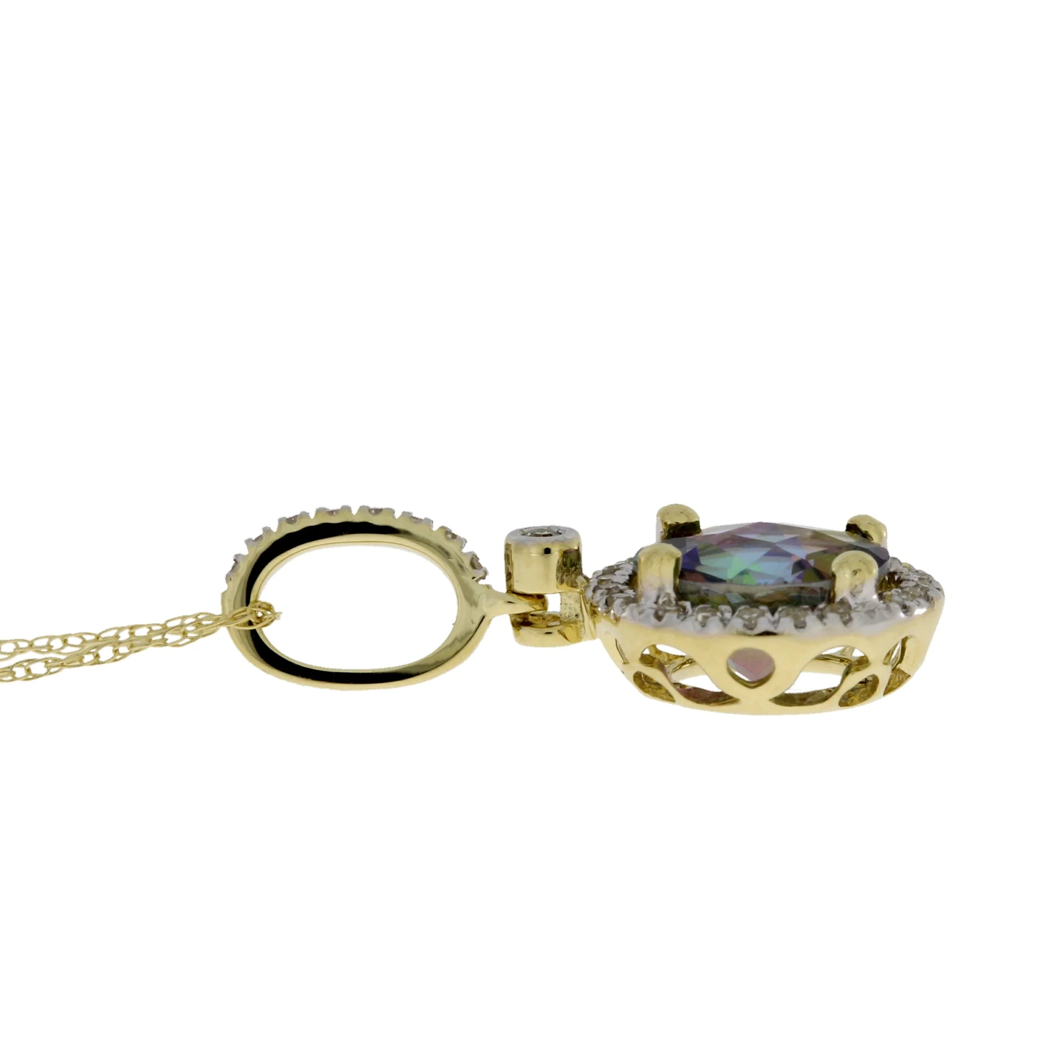 Mystic Fire Topaz Fashion Pendants 14KT Yellow Gold - Image 5