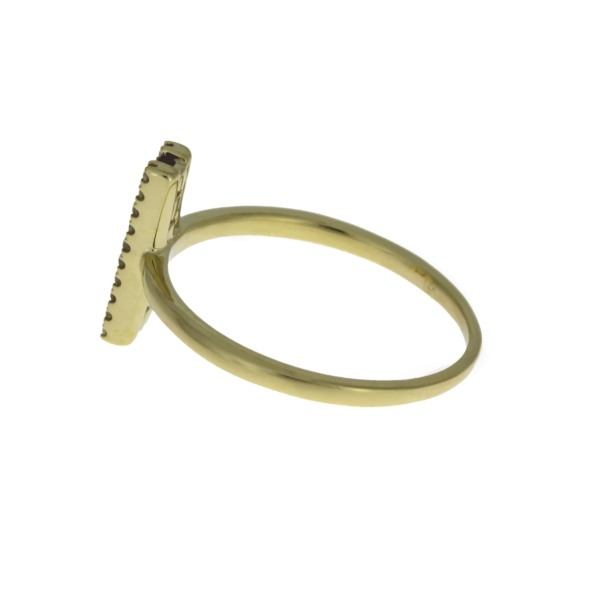 Natural .30ct Ruby Diamond Ring 14KT Yellow Gold - Image 2