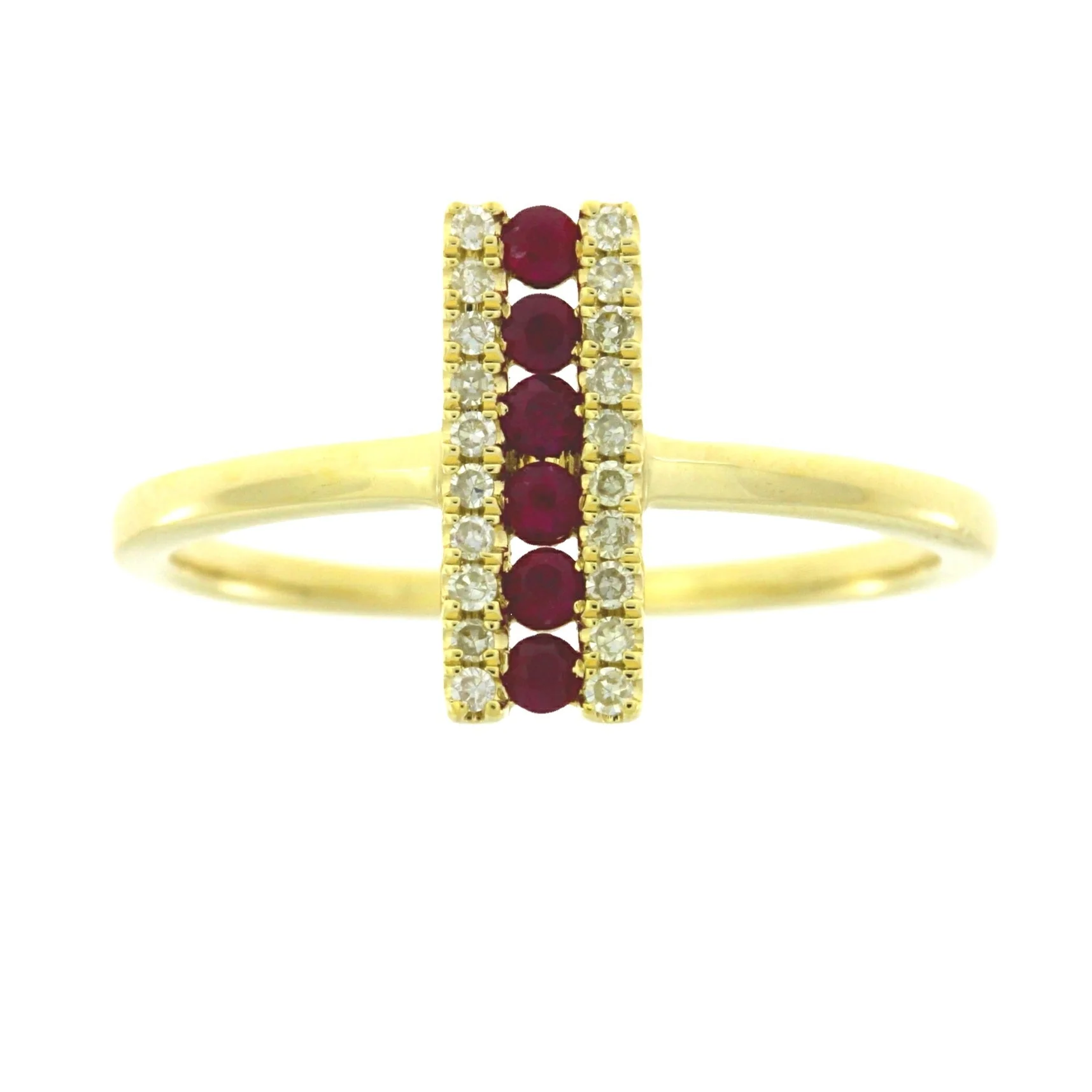 Natural .30ct Ruby Diamond Ring 14KT Yellow Gold - Image 3