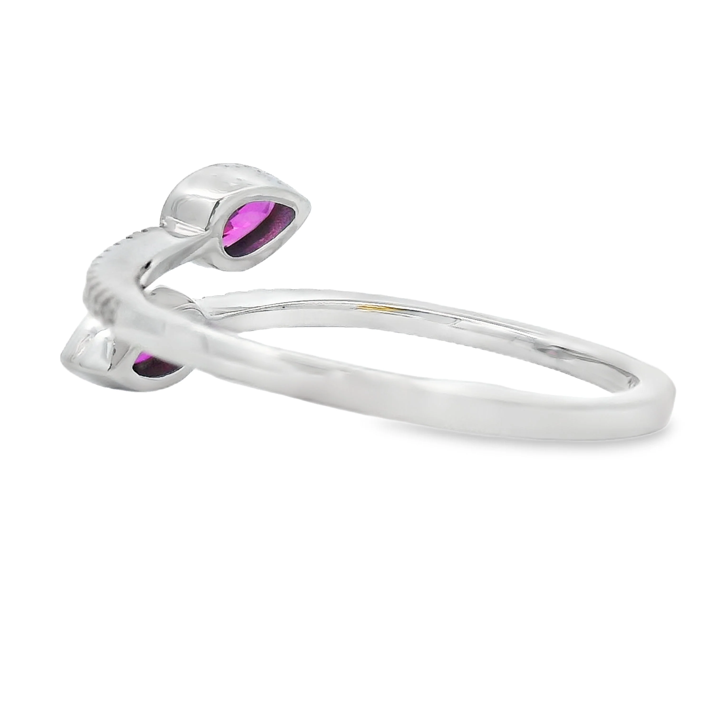 Natural .64ct Ruby Diamond Ring 14KT White Gold - Image 2
