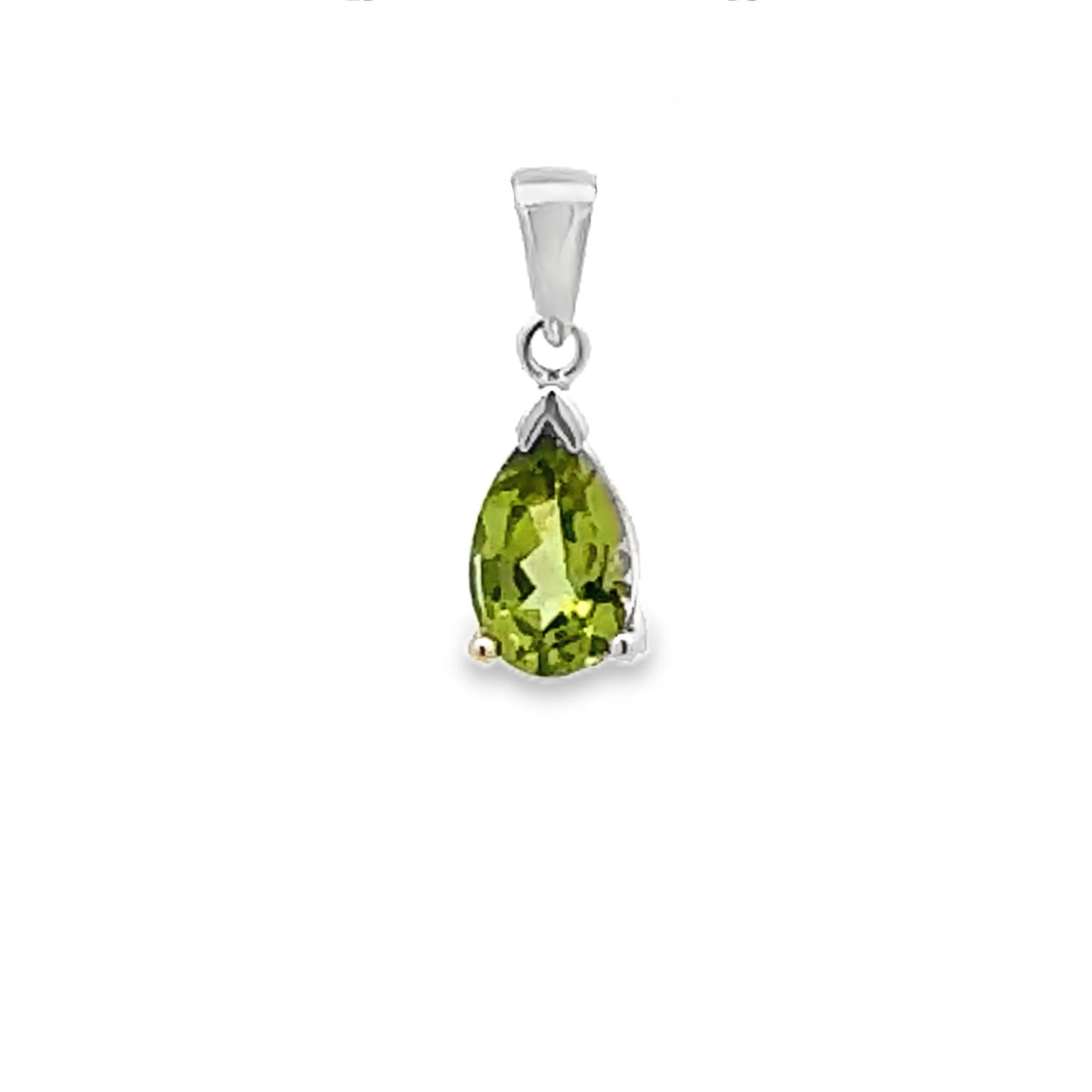 Natural .83ct Peridot Fashion Pendants 10KT White Gold - Image 3