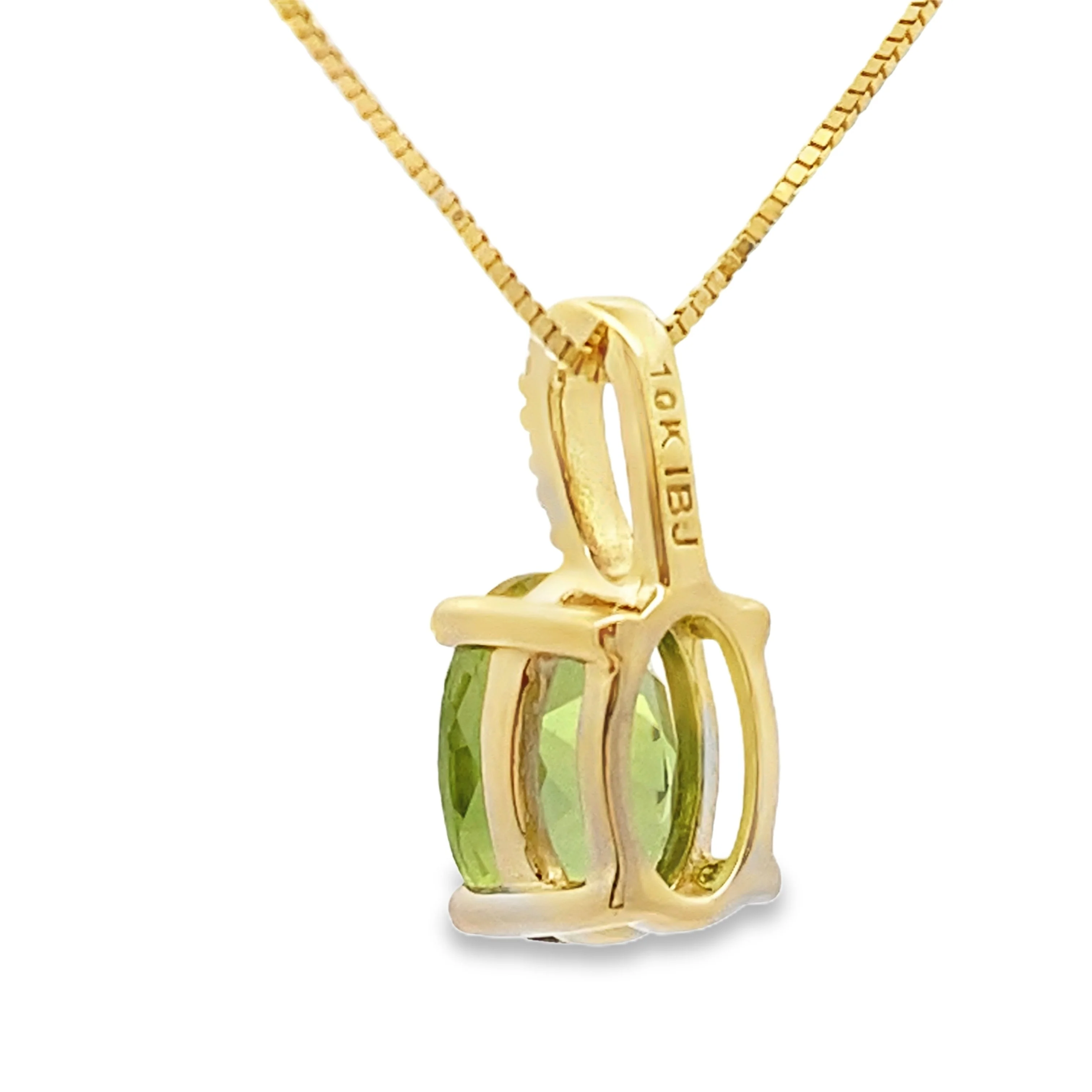 Peridot Diamond Fashion Pendants 10KT Yellow Gold - Image 2