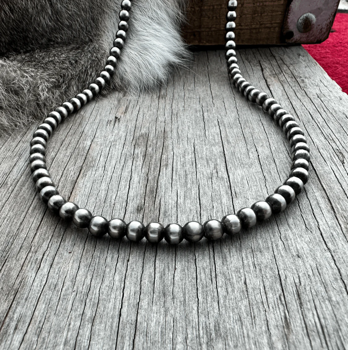 Pick your Size & Length - Silver Beads Necklace - Image 6