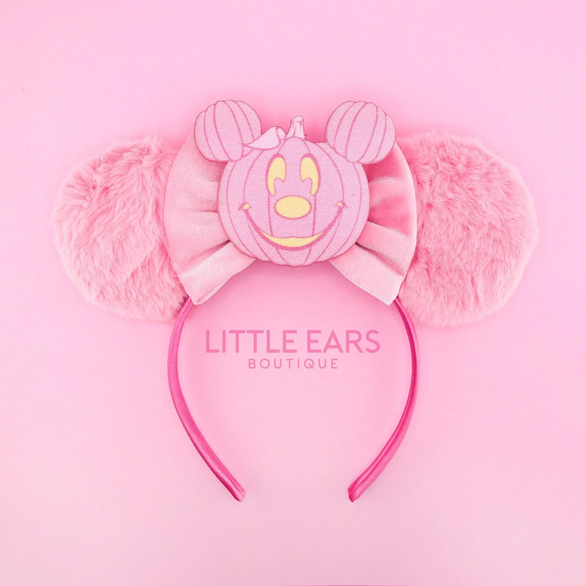 Pink Pumpkin Fur Halloween Ears