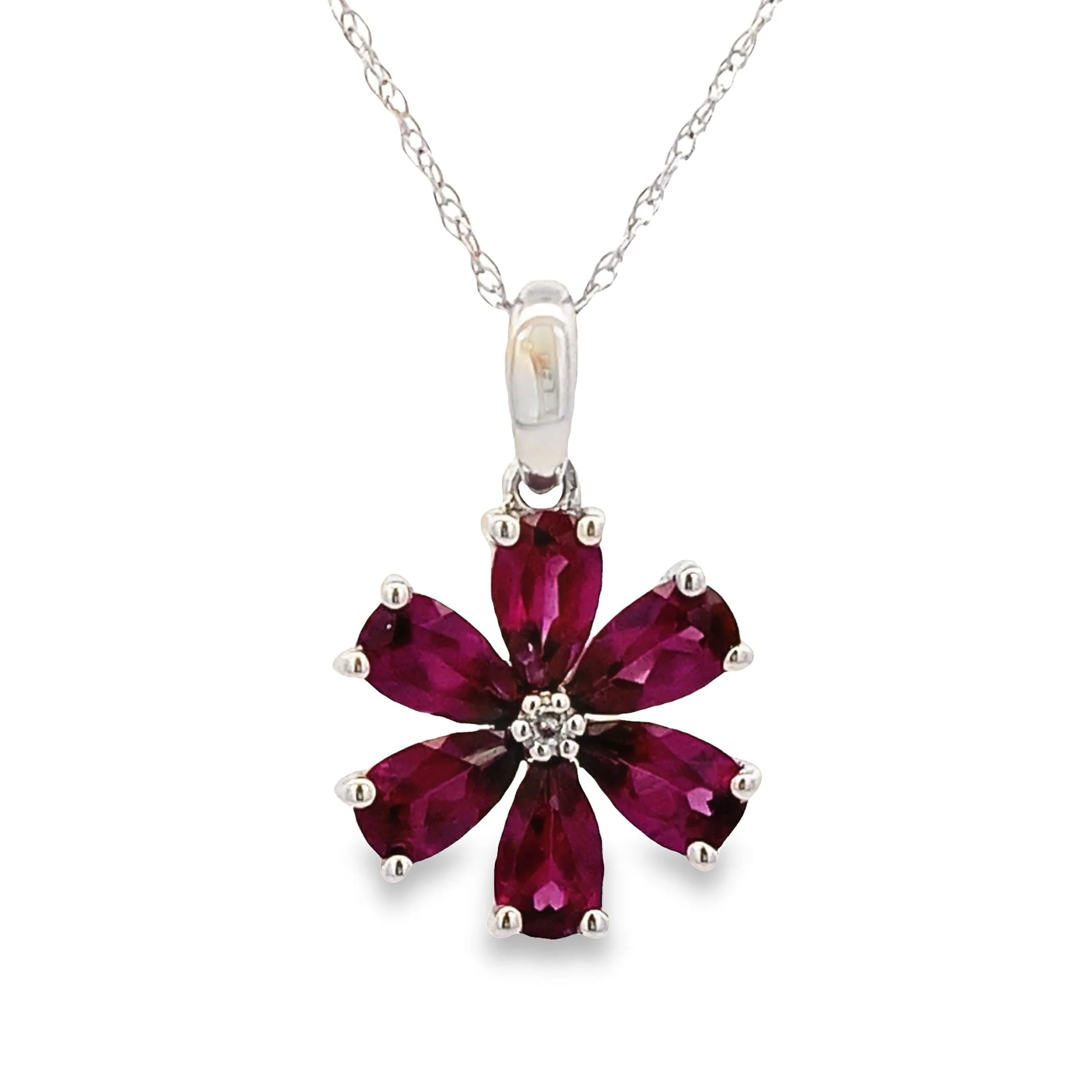 Rhodolite Garnet Fashion Pendants 14KT White Gold - Image 3