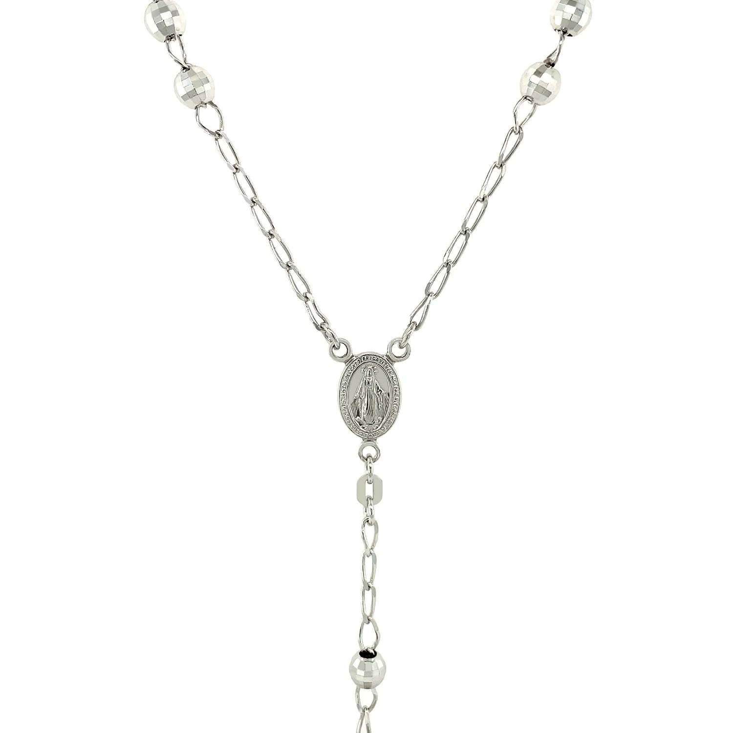 Rosary Chain and Large Bead Necklace in Sterling Silver - Image 7