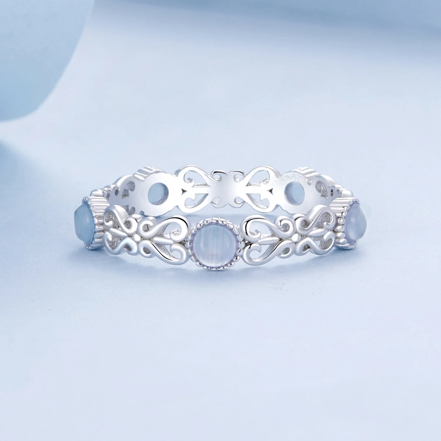 S925 Sterling Silver 4mm Plated Platinum Ring for Women Size 6.0 - Image 3