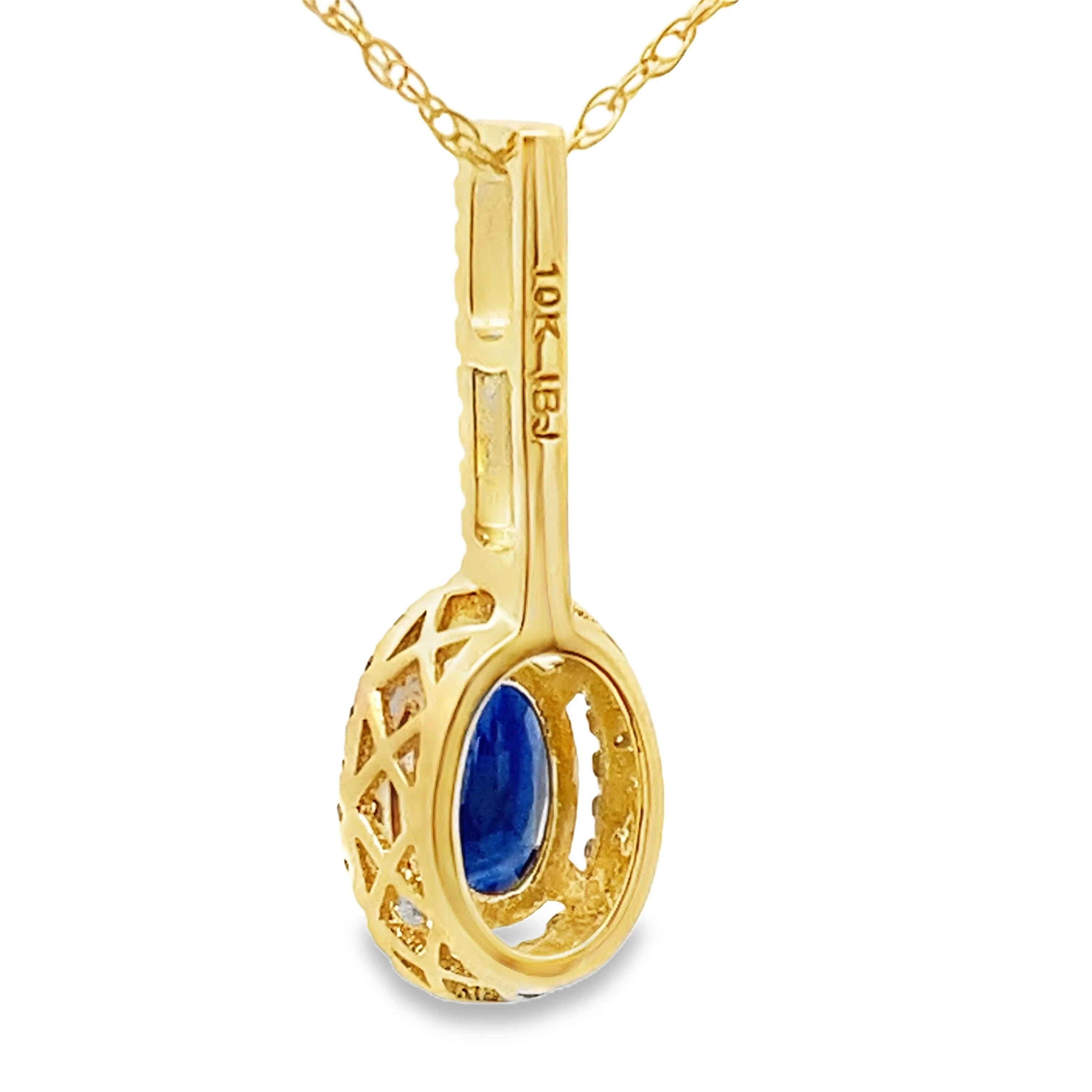 Sapphire Diamond Fashion Pendants 10KT Yellow Gold - Image 2